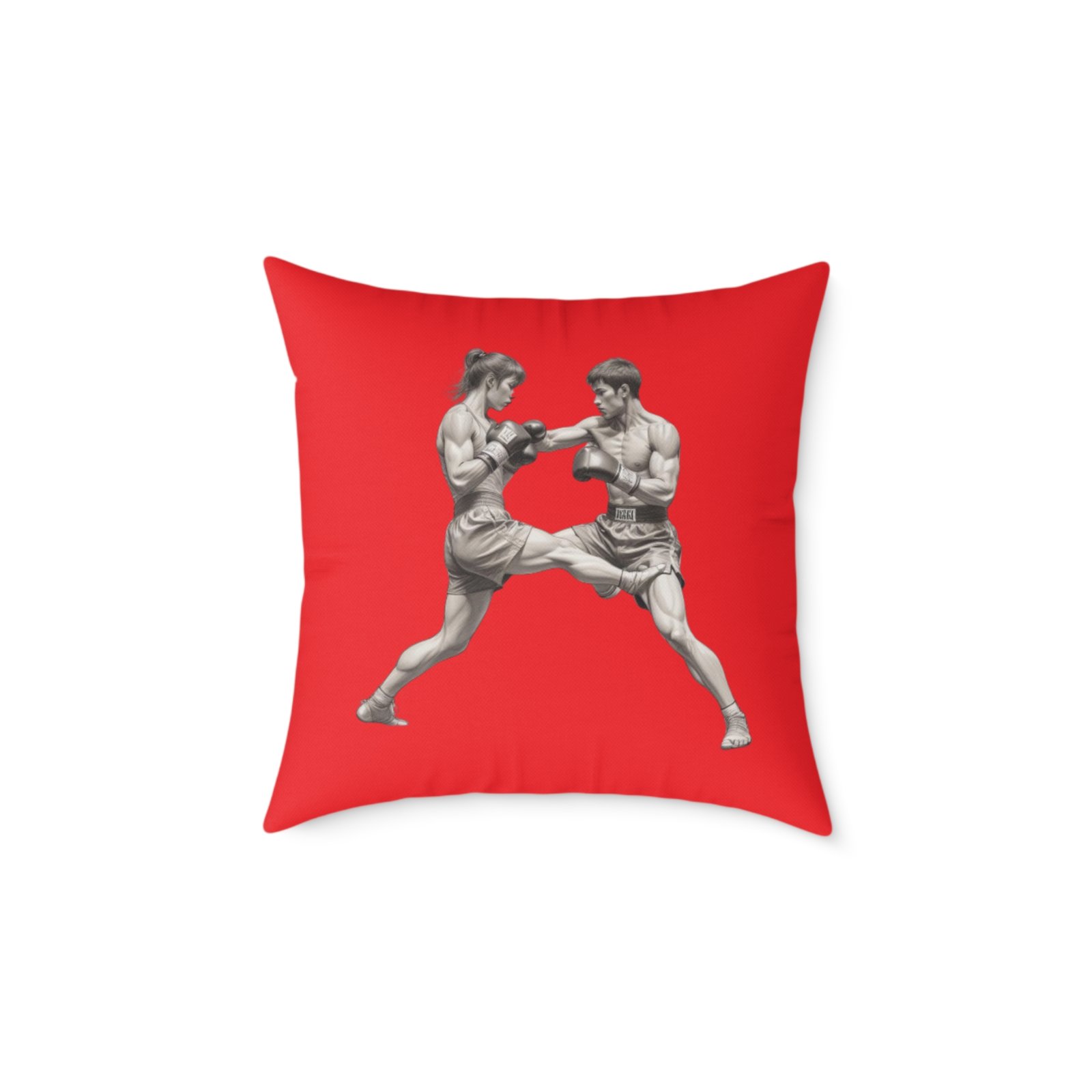 Kickboxing Square Poly Canvas Pillow - Image 9