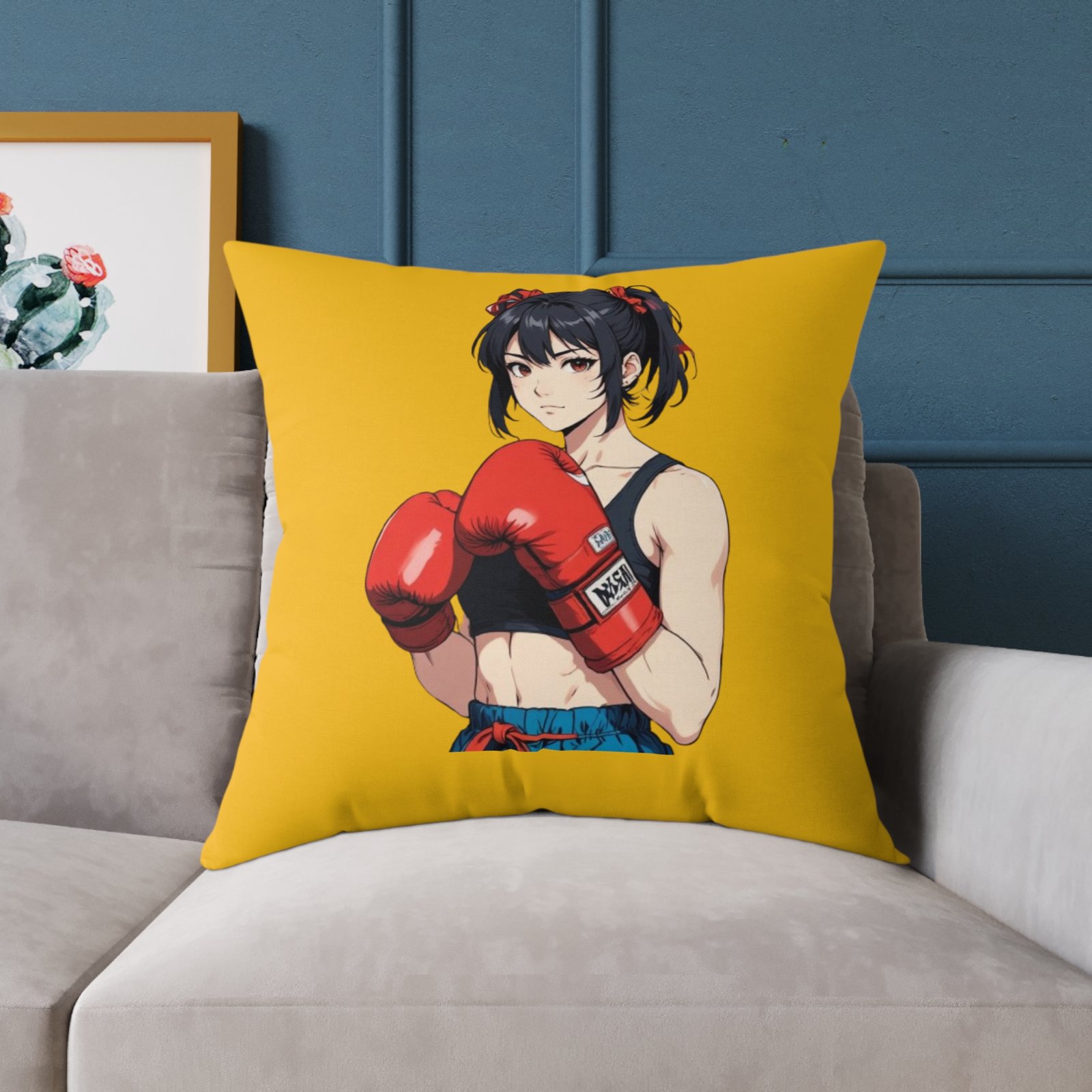 Boxing Square Poly Canvas Pillow - Image 19