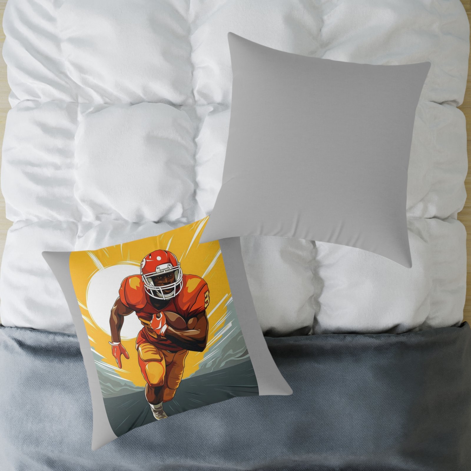 American Football Square Poly Canvas Pillow - Image 20