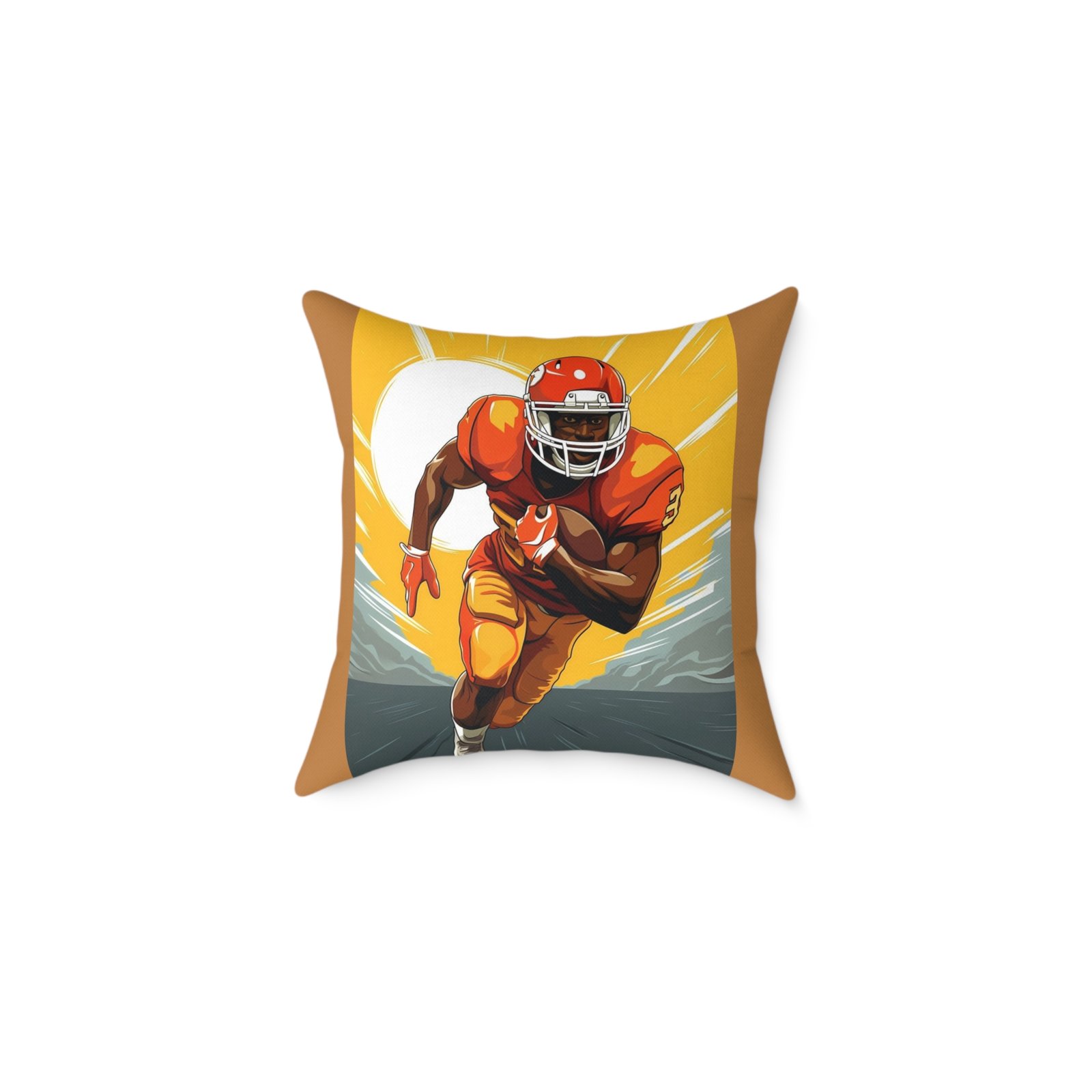 American Football Square Poly Canvas Pillow - Image 5