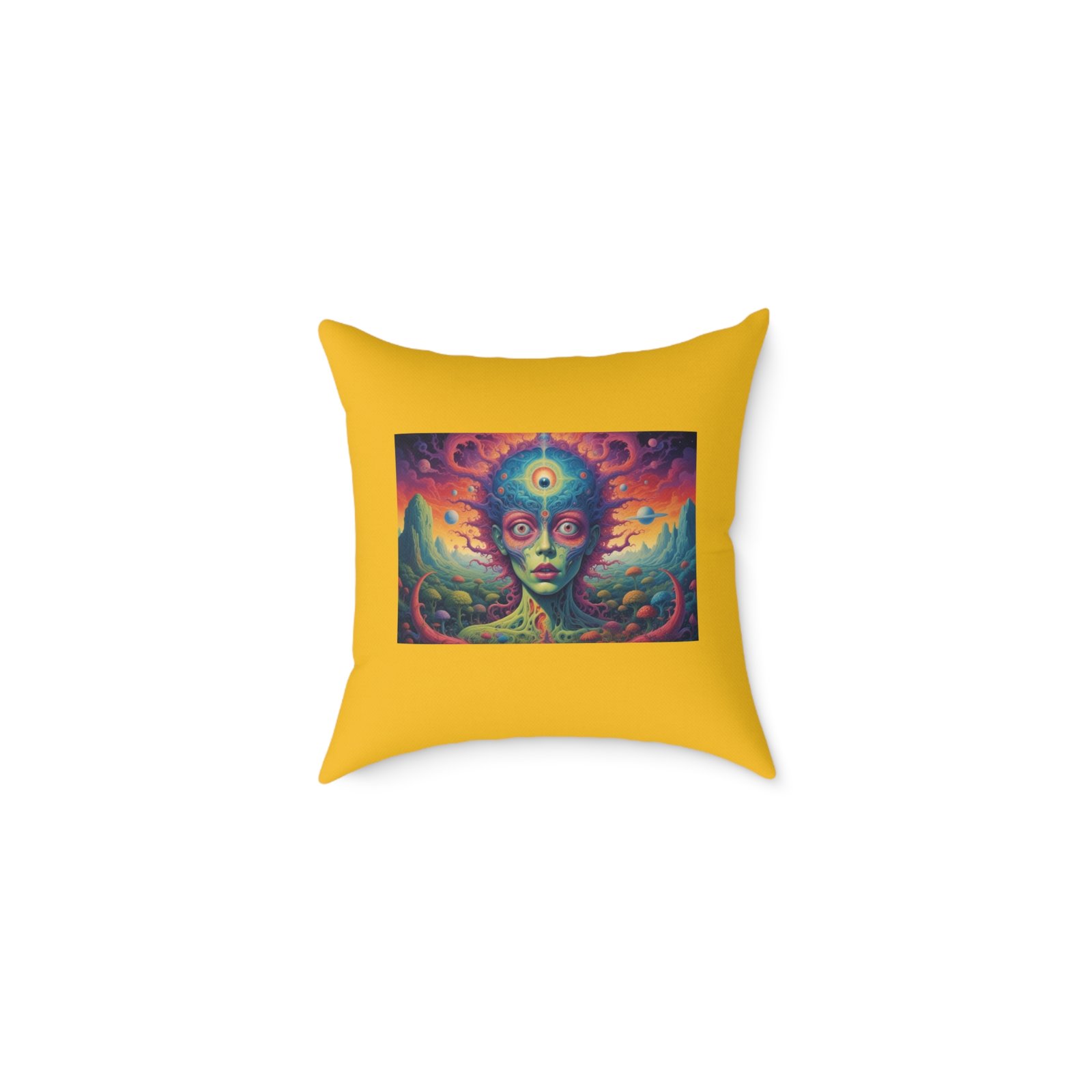 Psychadelic Square Poly Canvas Pillow