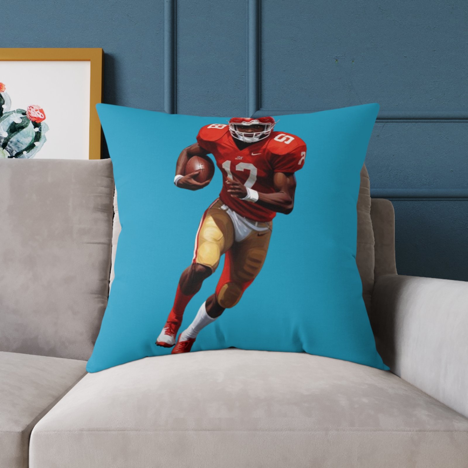 American Football Square Poly Canvas Pillow - Image 19