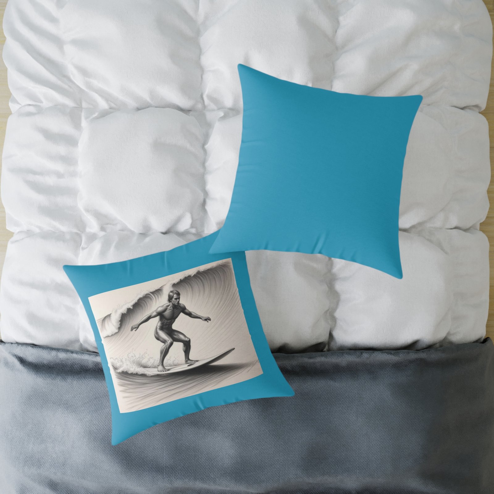 Surfing Square Poly Canvas Pillow - Image 16