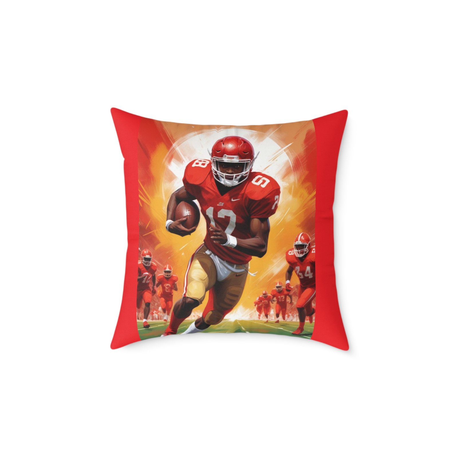 American Football Square Poly Canvas Pillow - Image 9