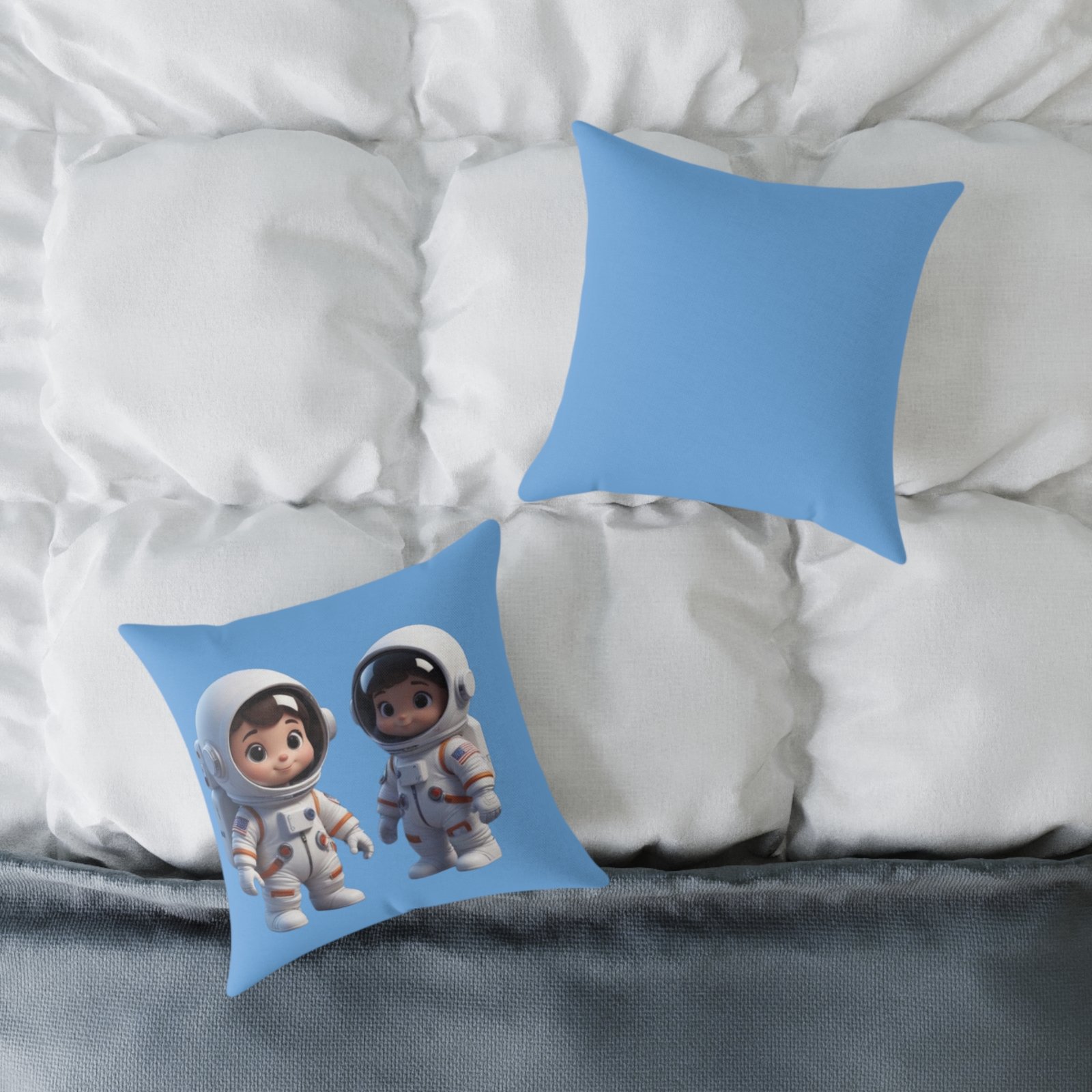 Astronauts Square Poly Canvas Pillow - Image 4