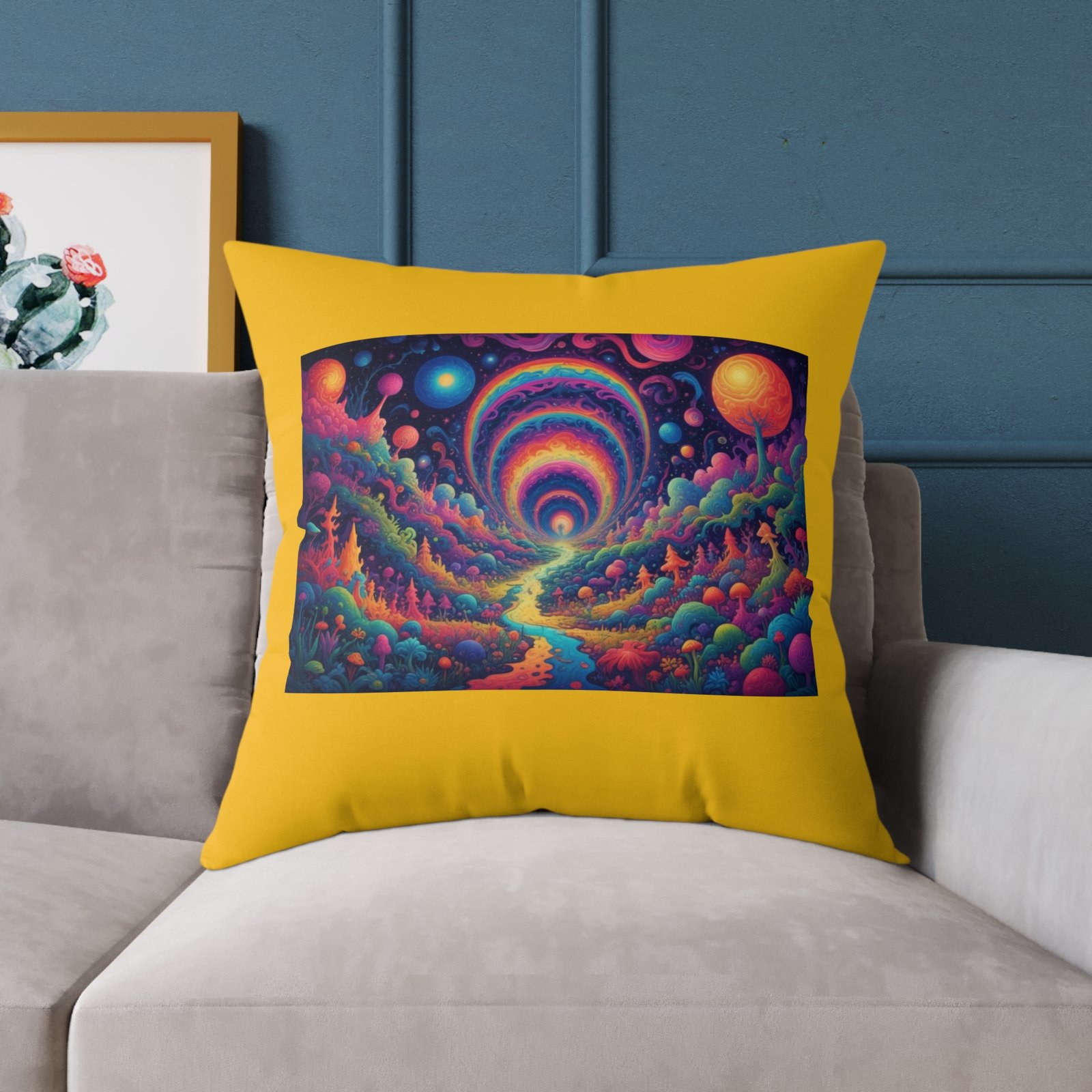 Psychadelic Square Poly Canvas Pillow - Image 19