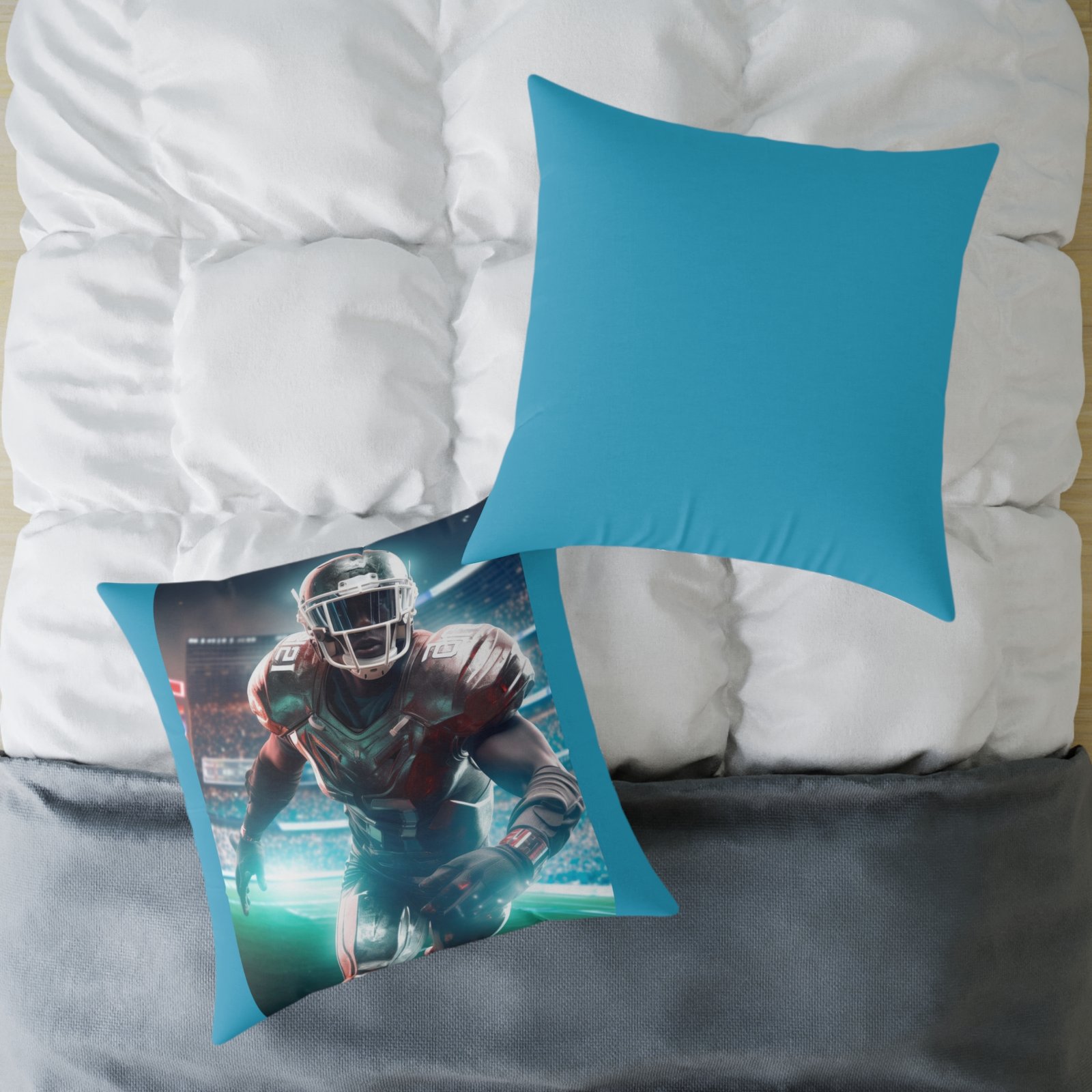 American Football Square Poly Canvas Pillow - Image 20
