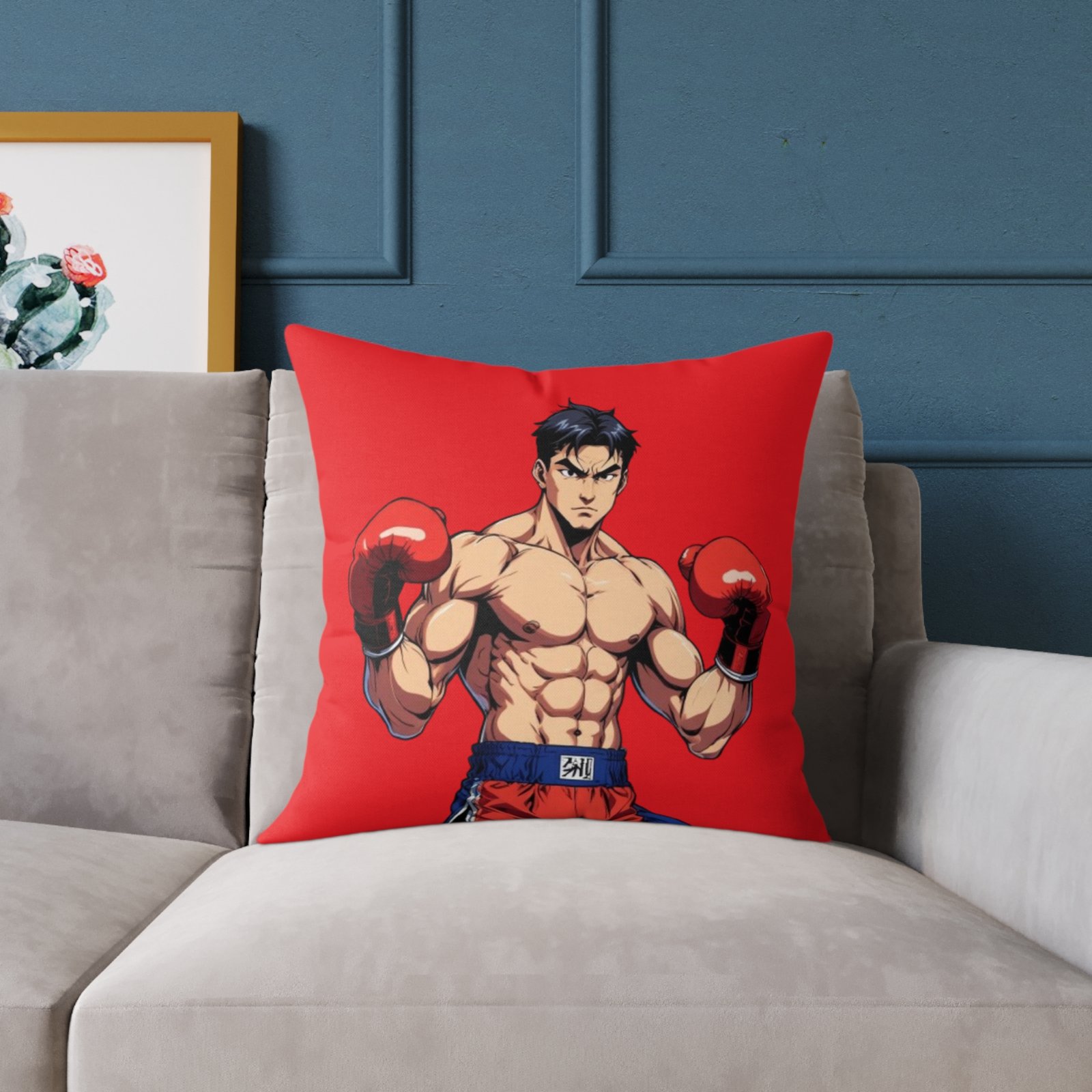 Boxing Square Poly Canvas Pillow - Image 11