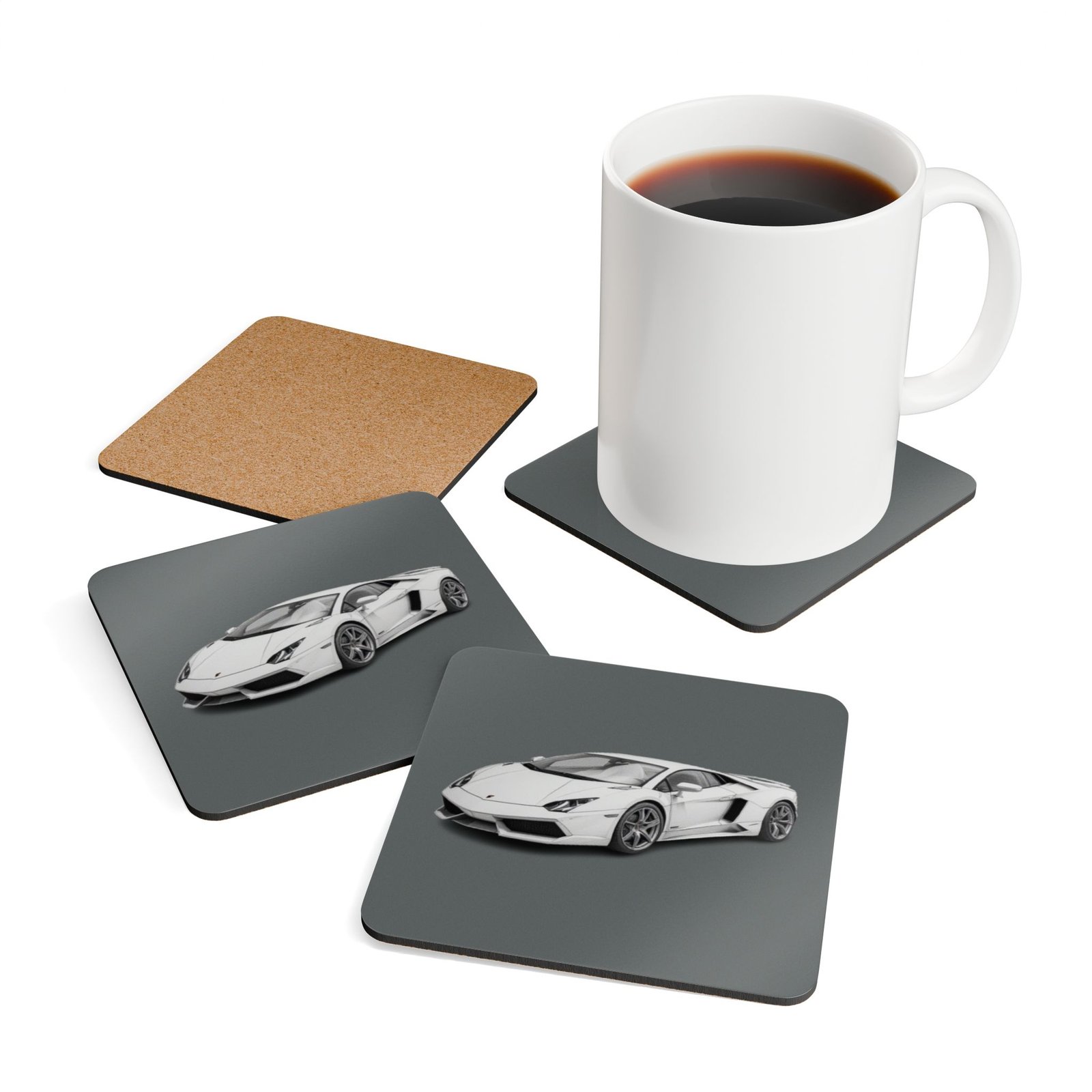 Lamborghini Corkwood Coaster Set - Image 4