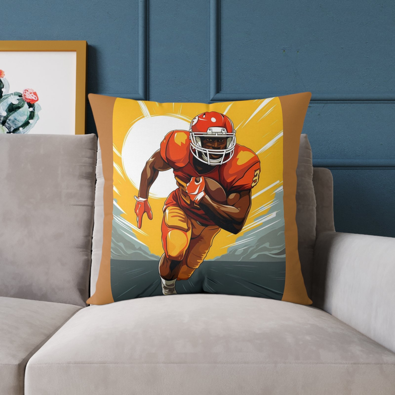 American Football Square Poly Canvas Pillow - Image 15