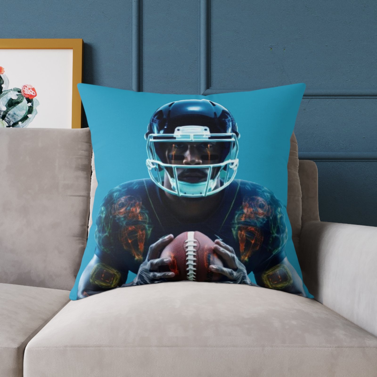 American Football Square Poly Canvas Pillow - Image 19