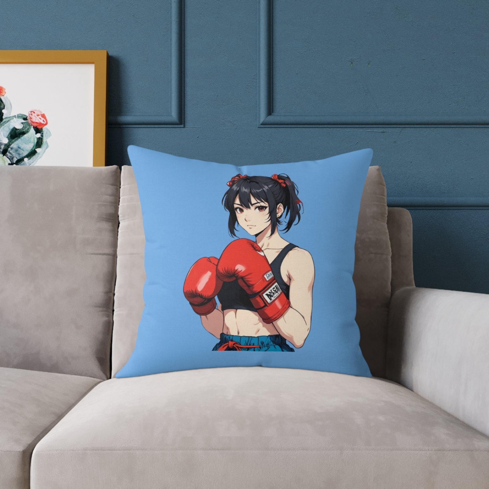 Boxing Square Poly Canvas Pillow - Image 11