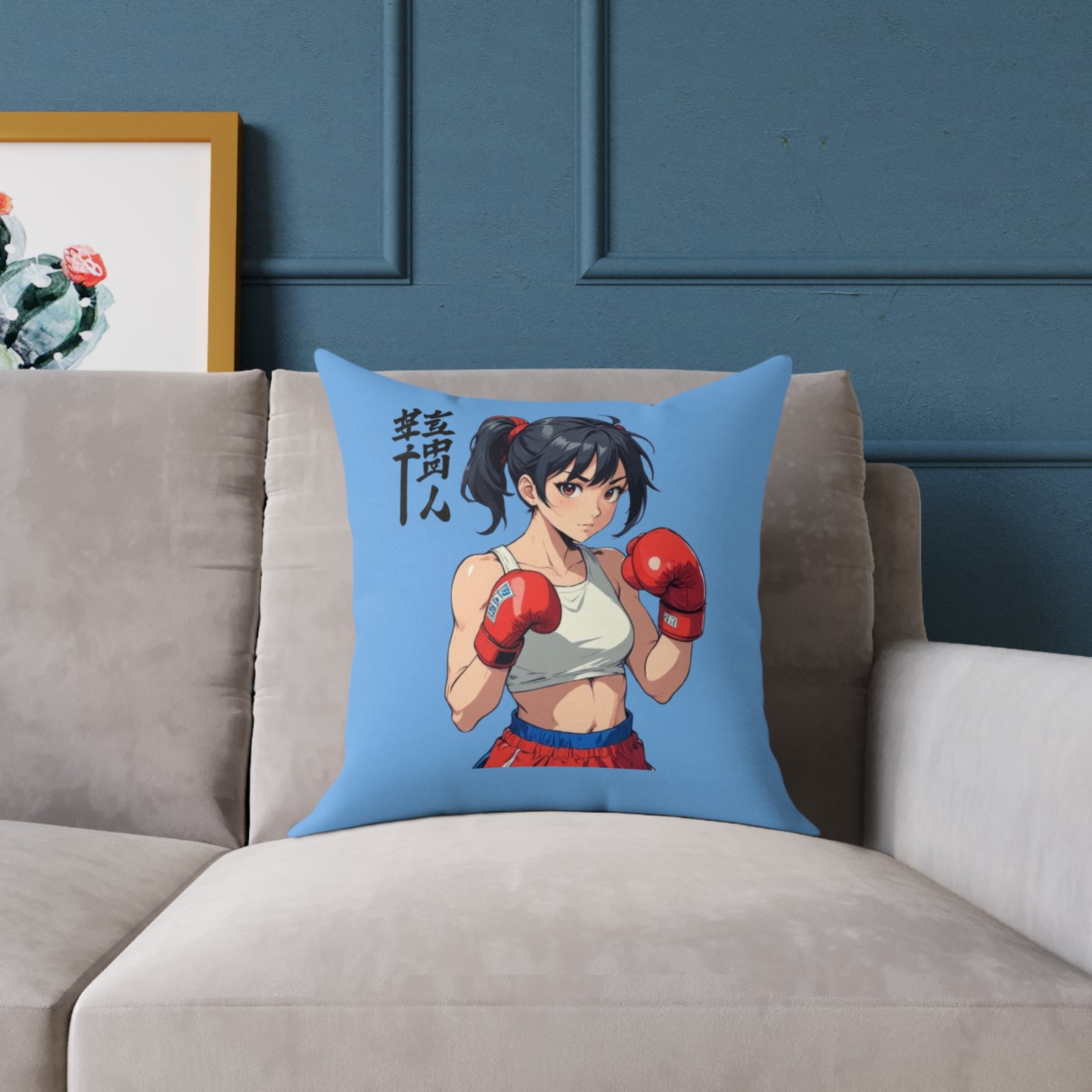 Boxing Square Poly Canvas Pillow - Image 7