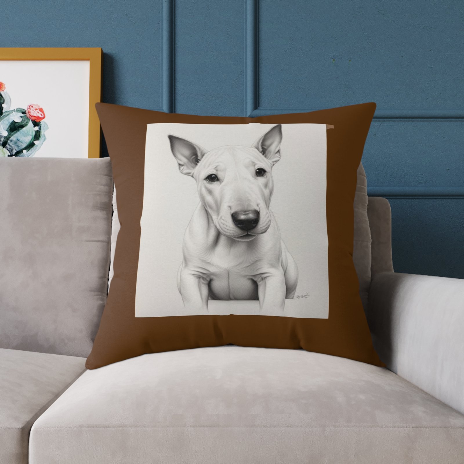 English Bull Terrier Square Poly Canvas Pillow - Image 19