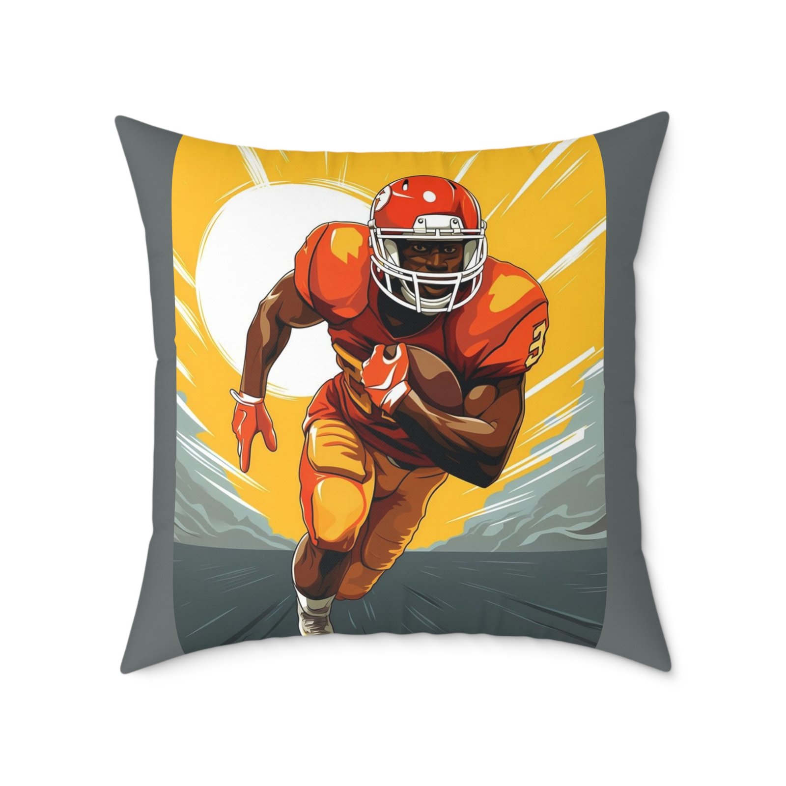American Football Square Poly Canvas Pillow - Image 17