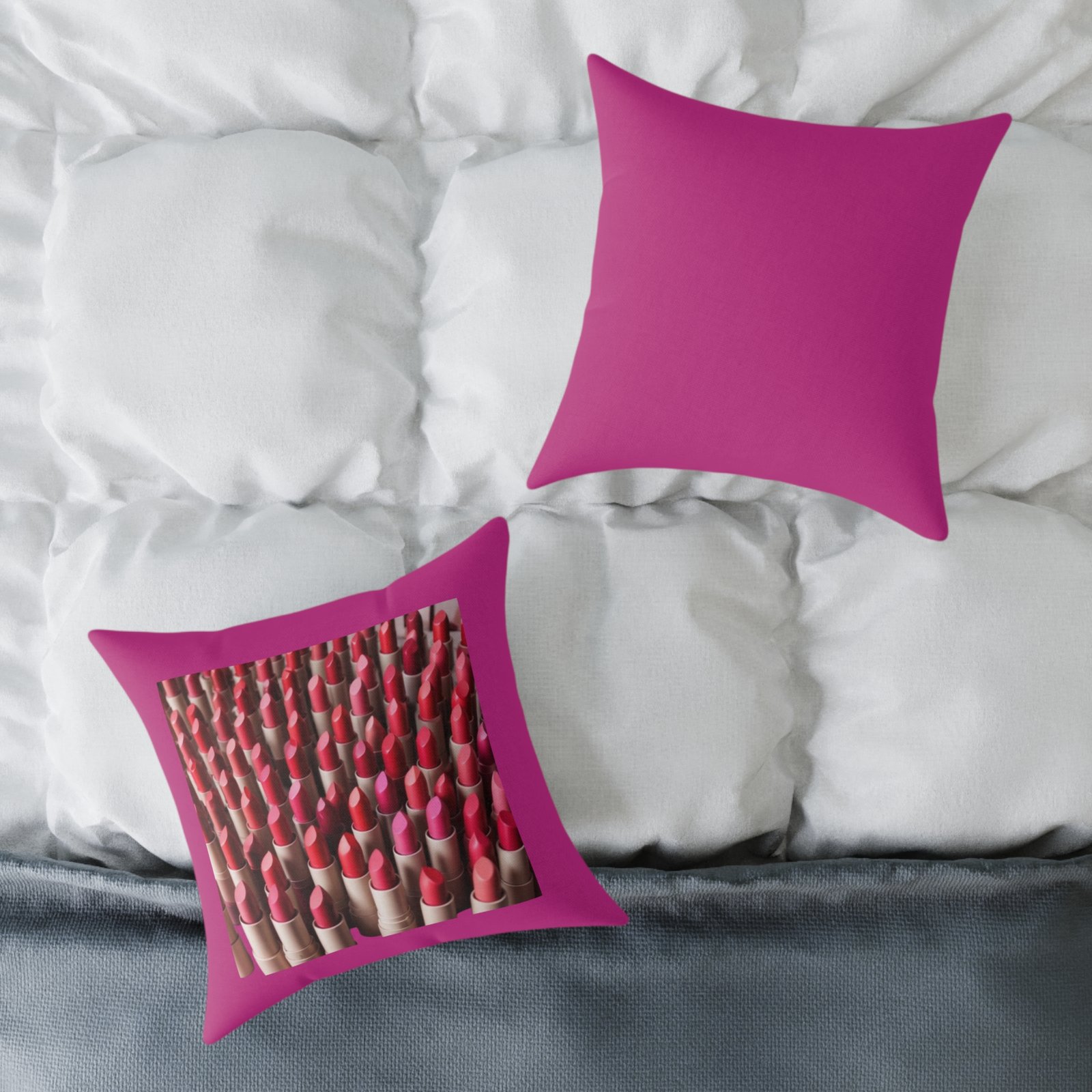 Lipstick Square Poly Canvas Pillow - Image 8