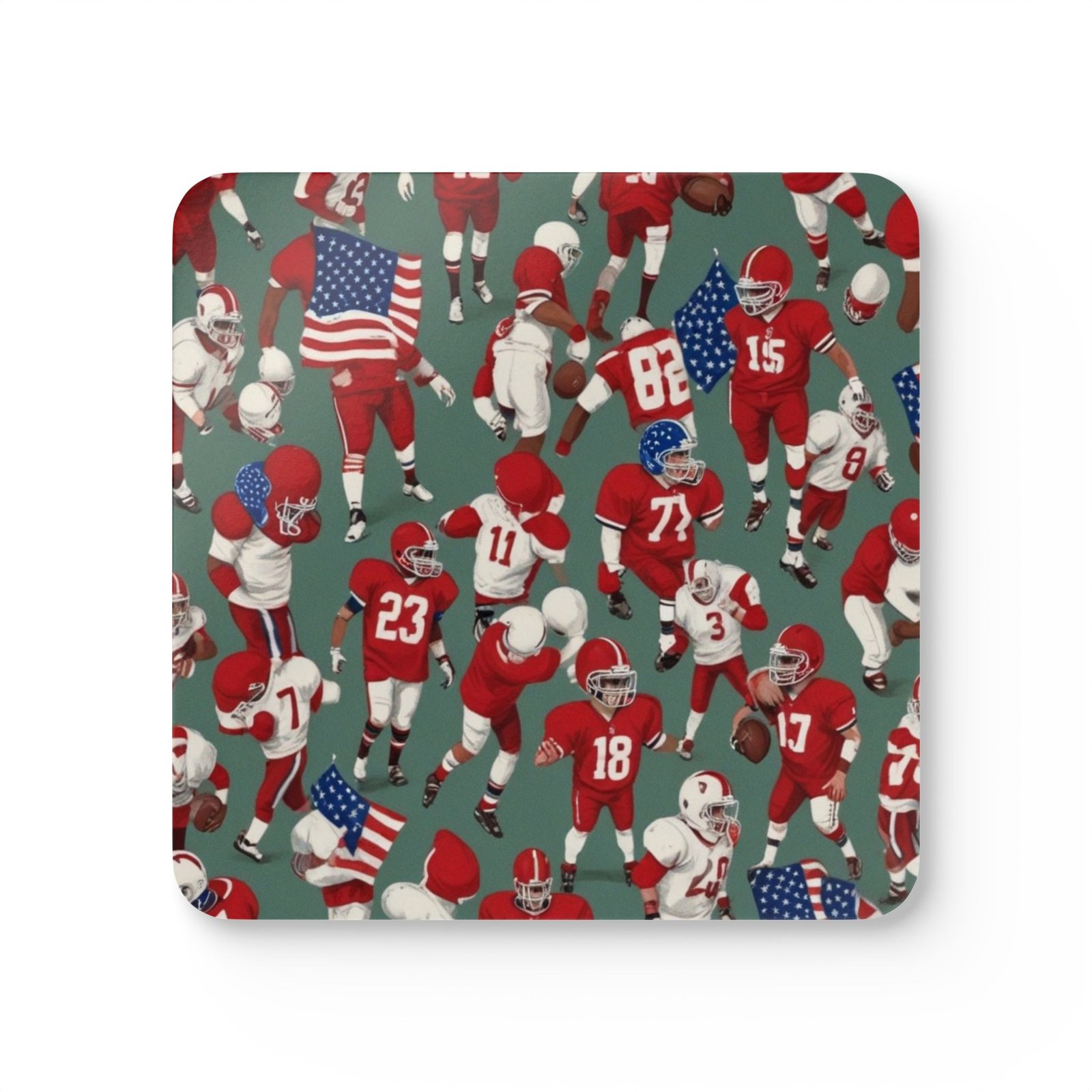 American Football Corkwood Coaster Set