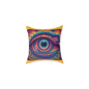 Psychadelic Square Poly Canvas Pillow