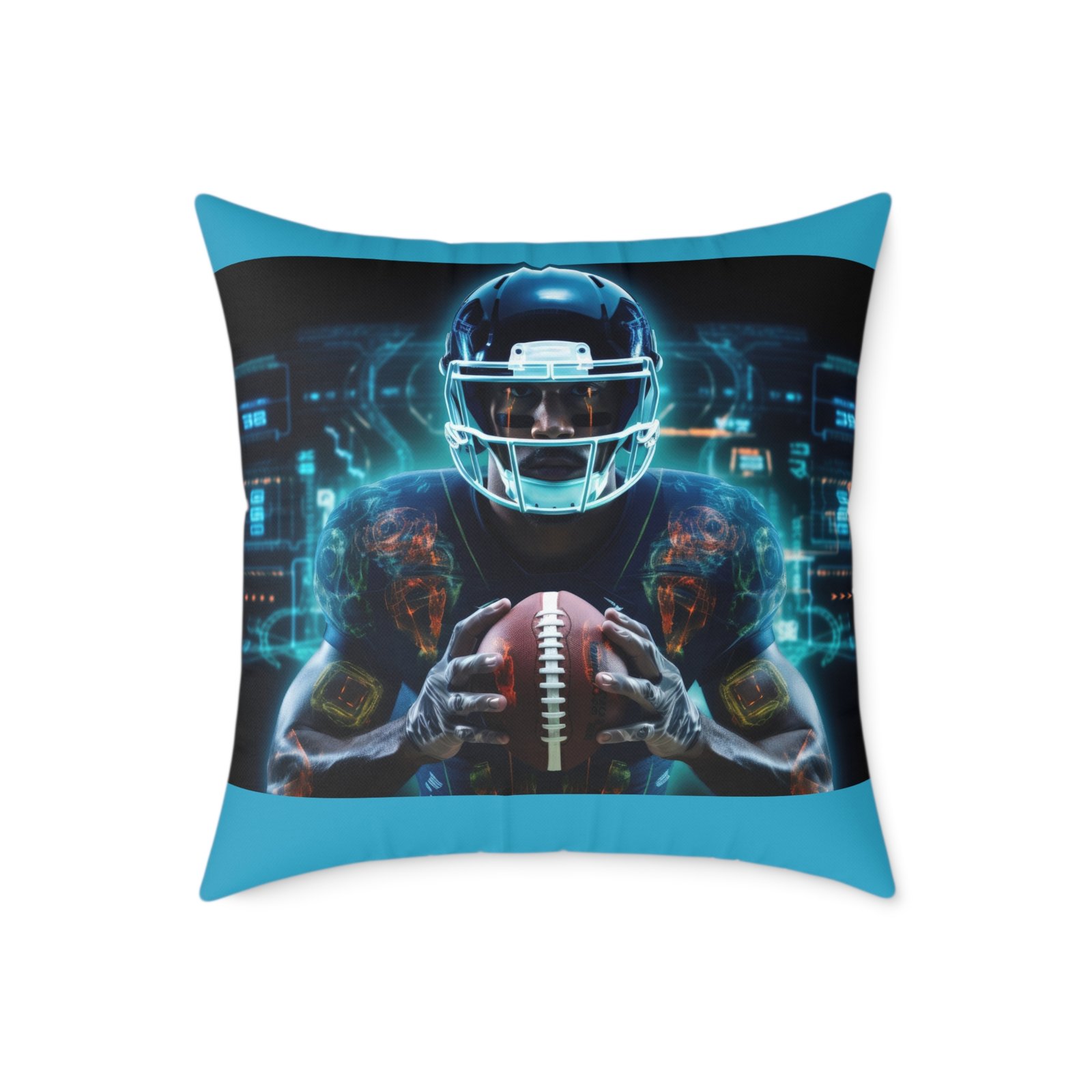 American Football Square Poly Canvas Pillow - Image 13