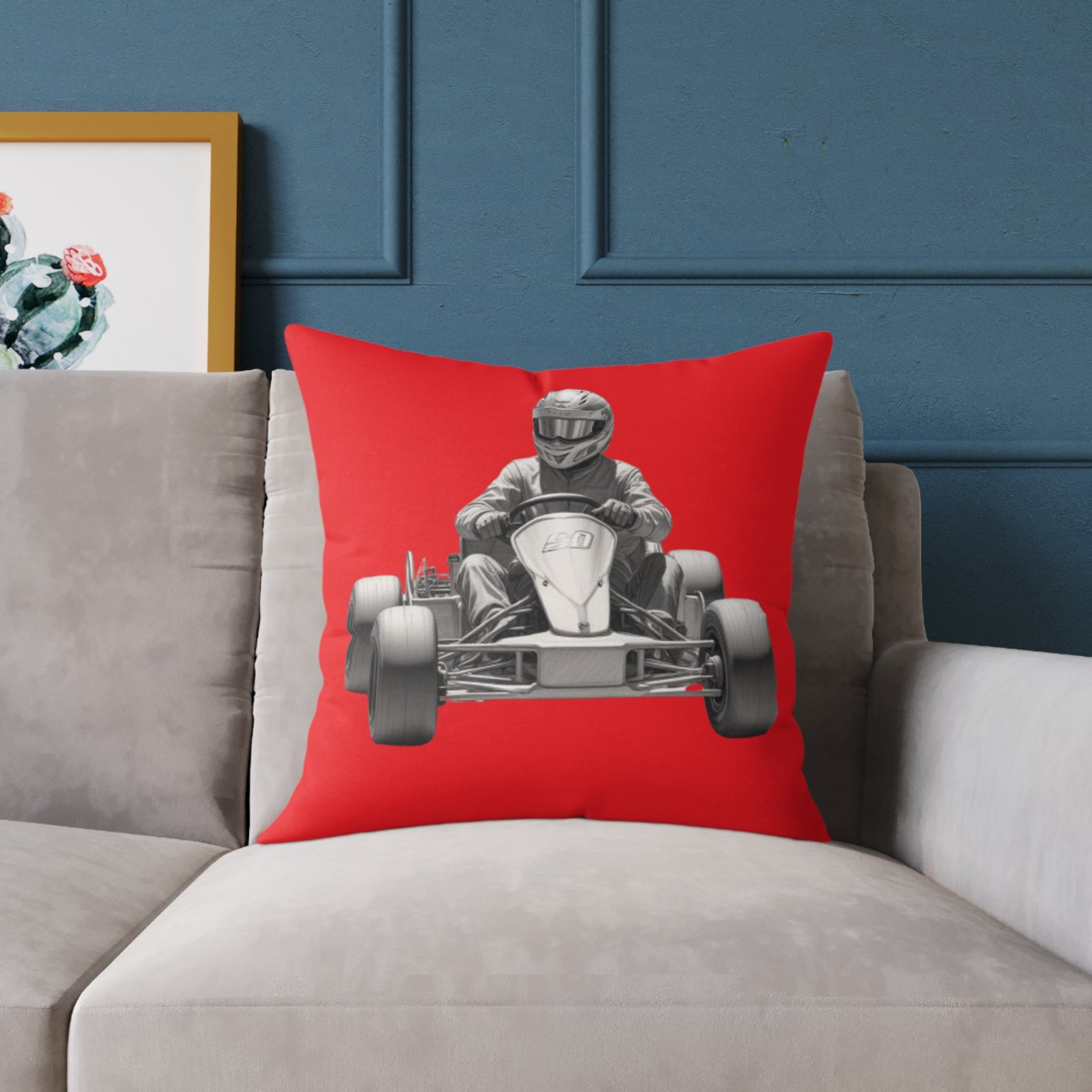 Go Karting Square Poly Canvas Pillow - Image 11