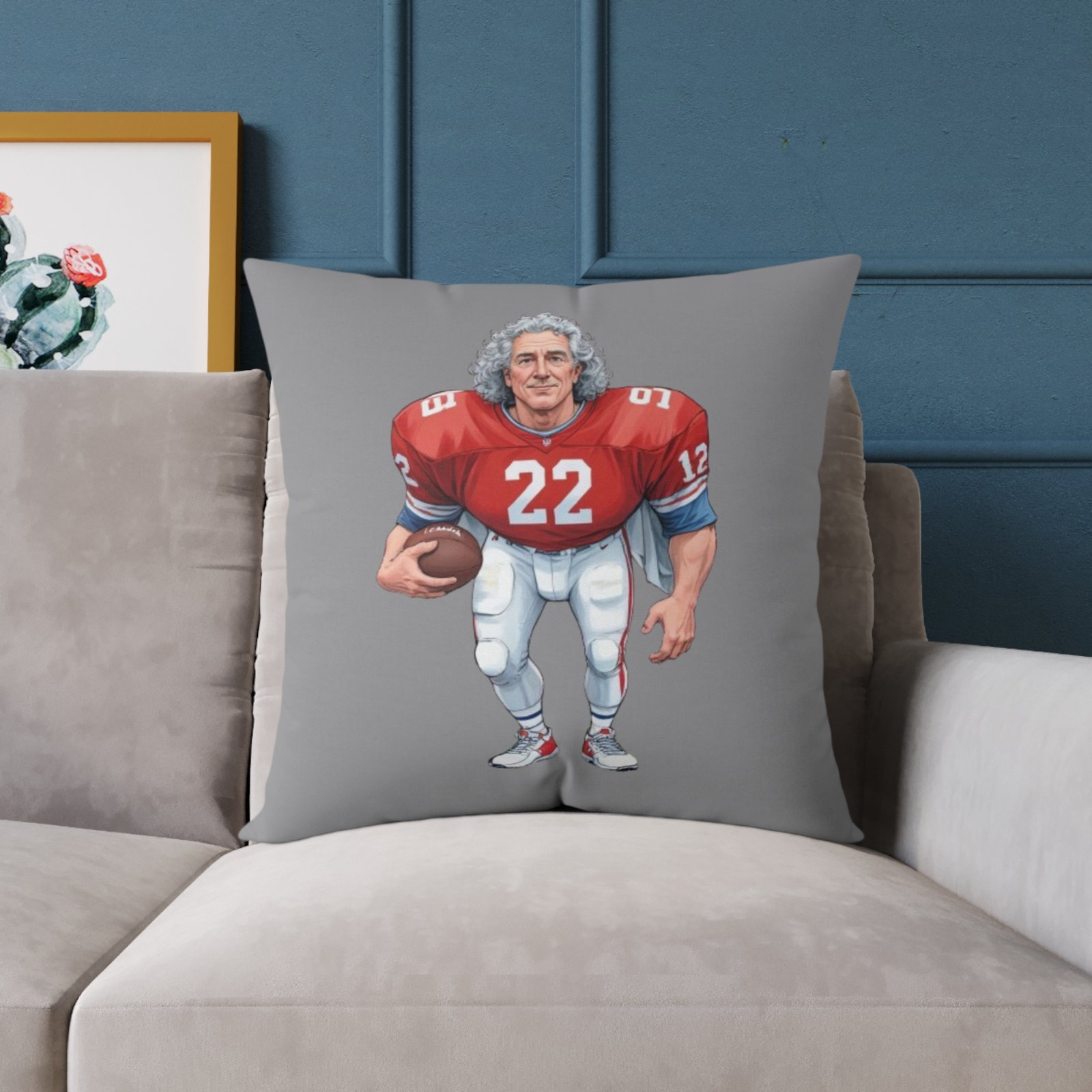 American Football Square Poly Canvas Pillow - Image 15