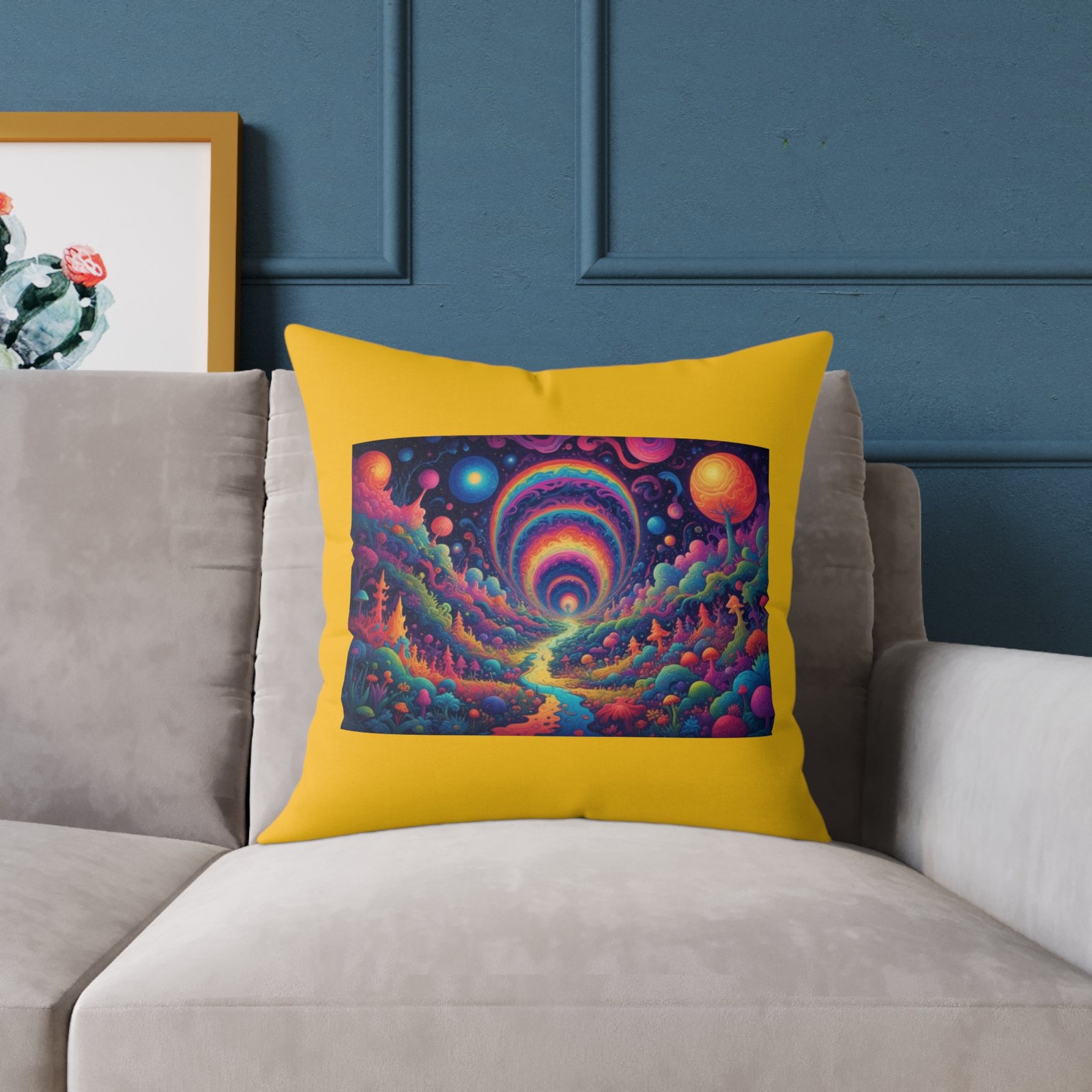 Psychadelic Square Poly Canvas Pillow - Image 11