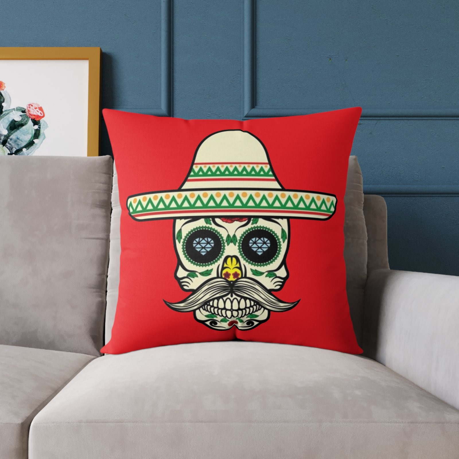 Mexican Tattoo Square Poly Canvas Pillow - Image 15