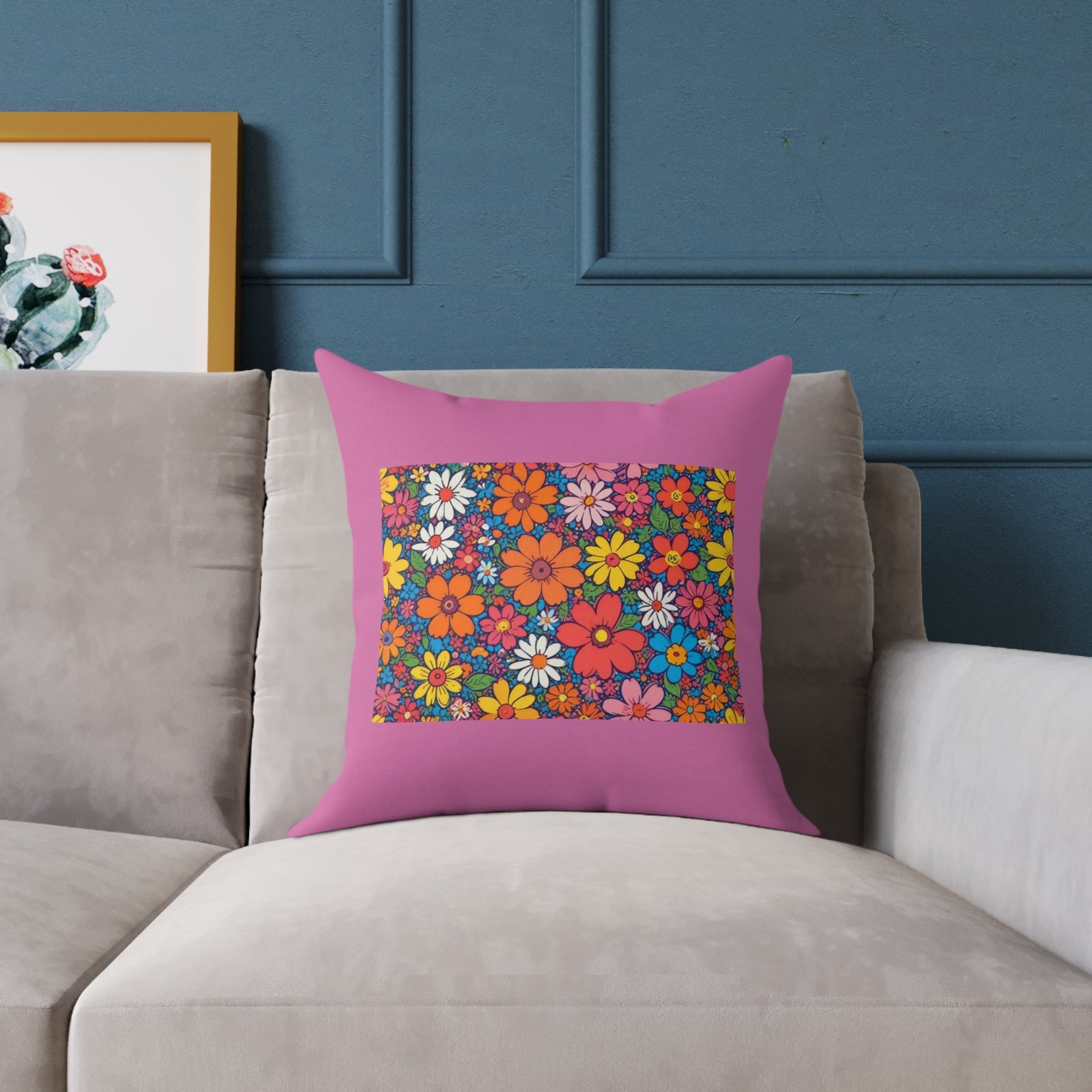 Psychadelic Square Poly Canvas Pillow - Image 7