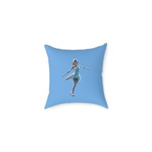 Ice Skating Square Poly Canvas Pillow