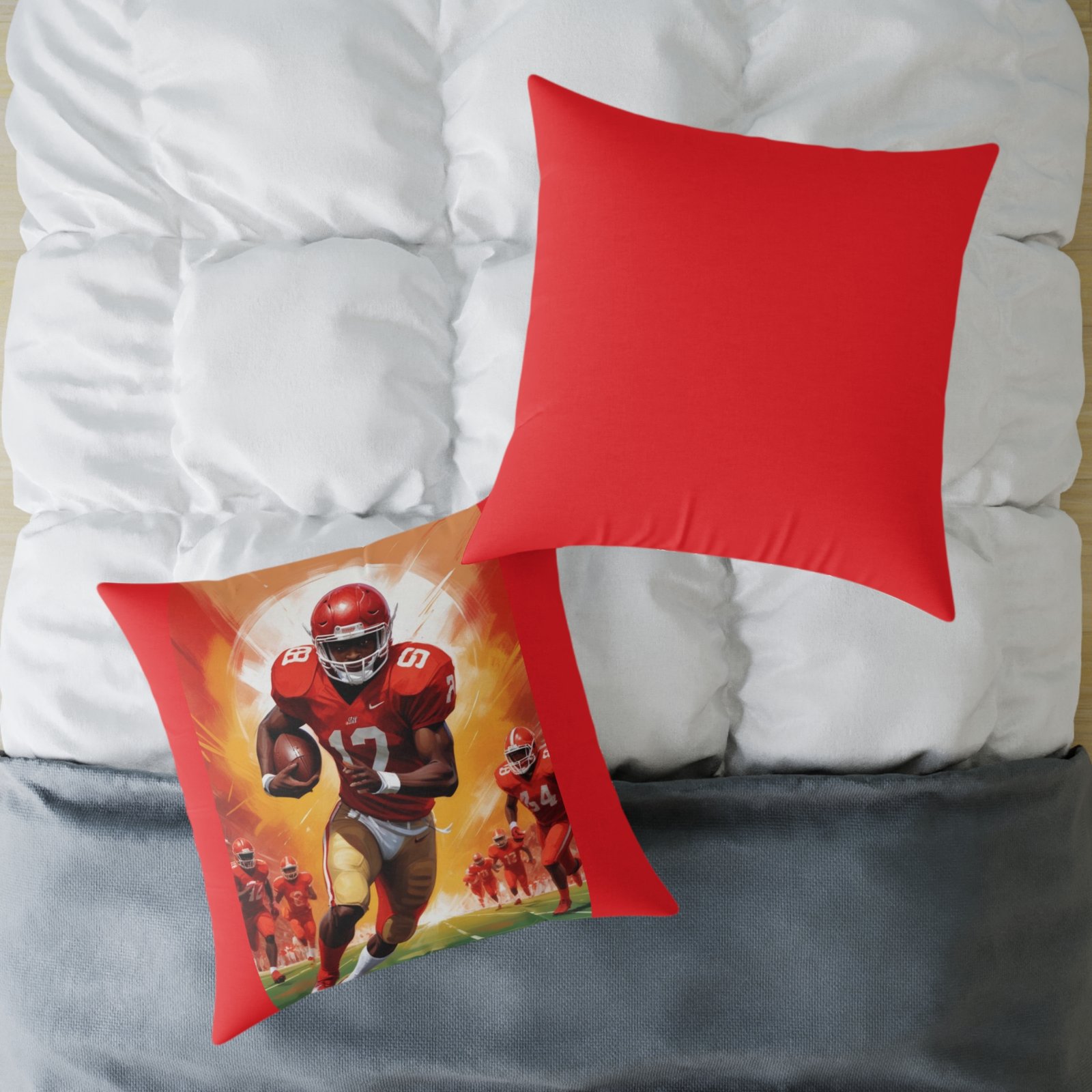 American Football Square Poly Canvas Pillow - Image 20