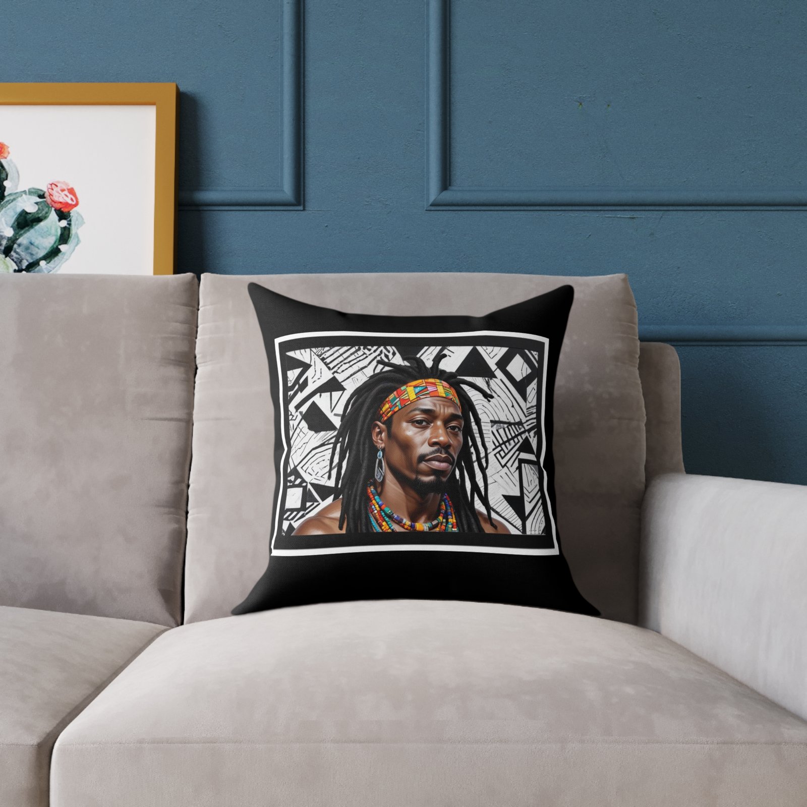 Copy of Rastafarian Square Poly Canvas Pillow - Image 3