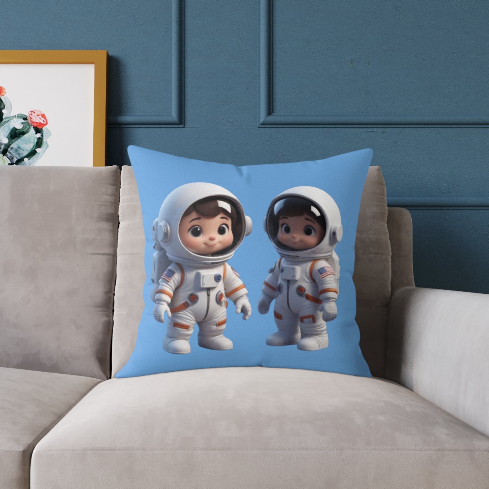 Astronauts Square Poly Canvas Pillow - Image 11
