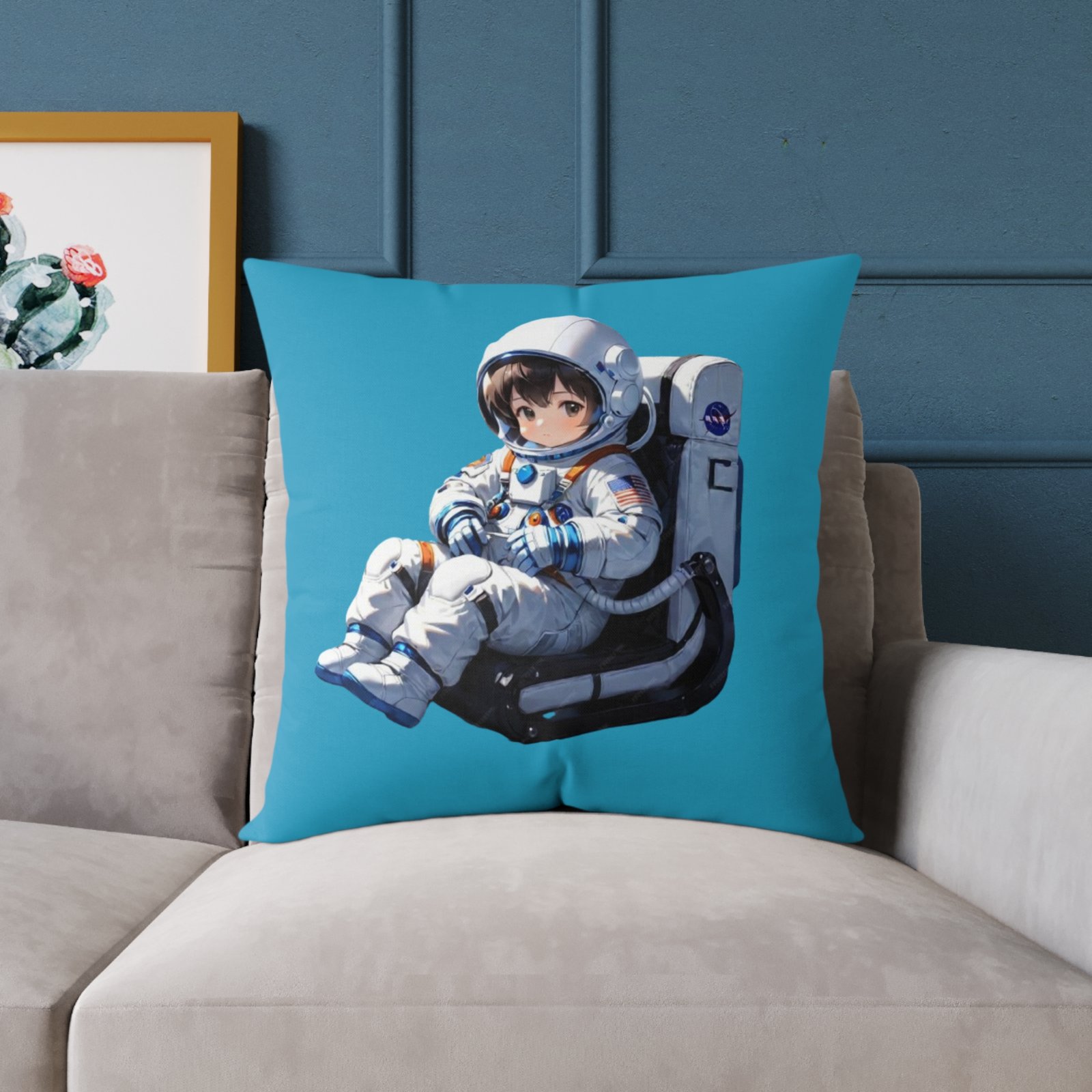 Astronaut Square Poly Canvas Pillow - Image 15