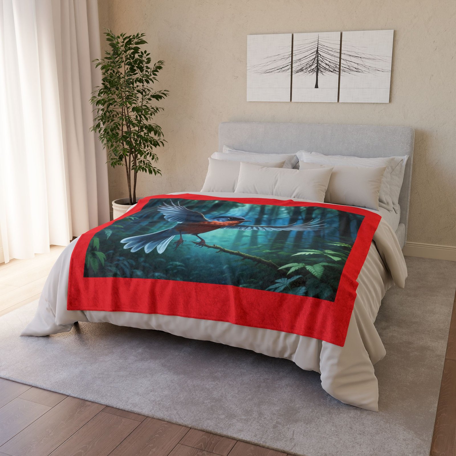 Robin Red Breast Soft Polyester Blanket - Image 8