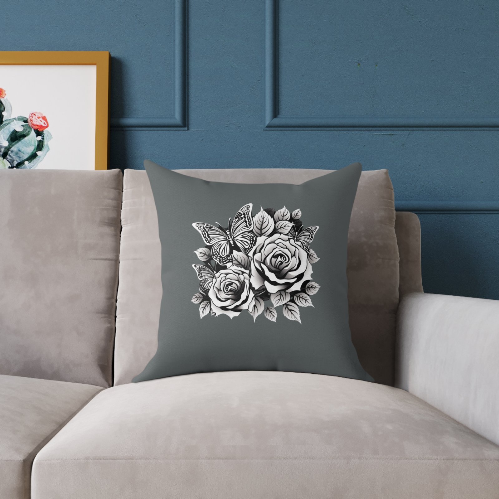 Butterfly Square Poly Canvas Pillow - Image 7