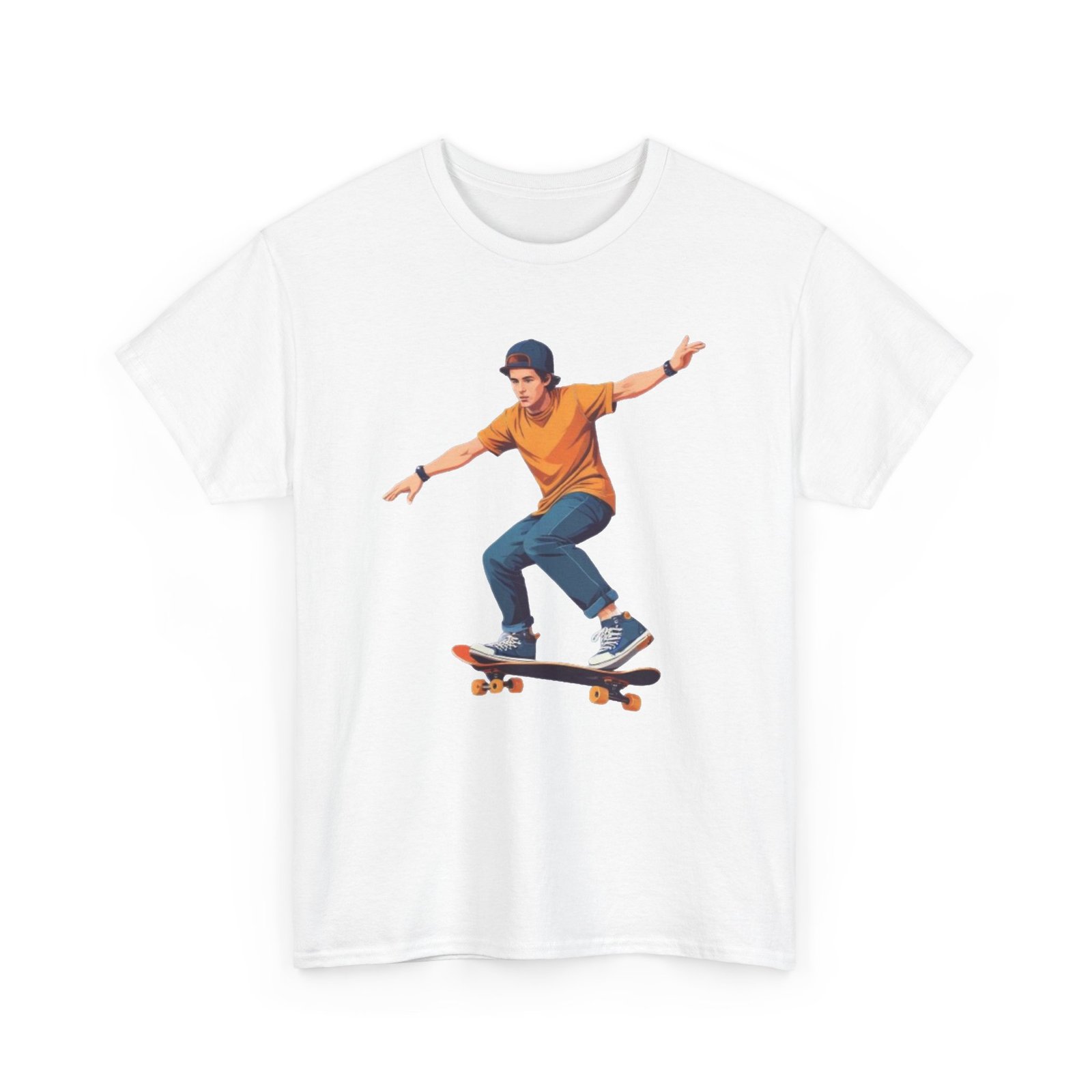 Skateboard Unisex Heavy Cotton Tee - Image 3