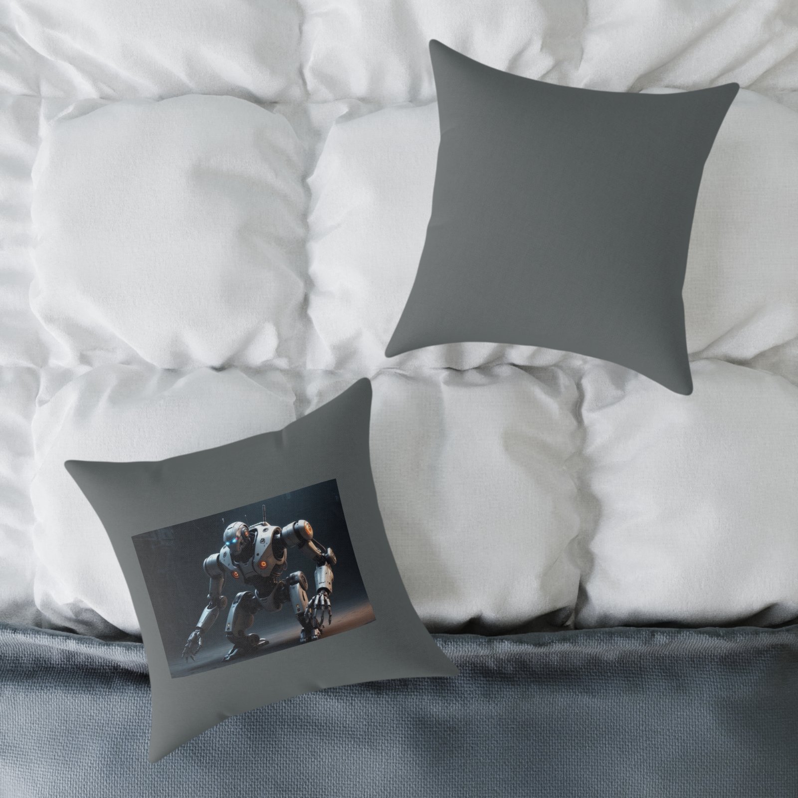Robot Square Poly Canvas Pillow - Image 8