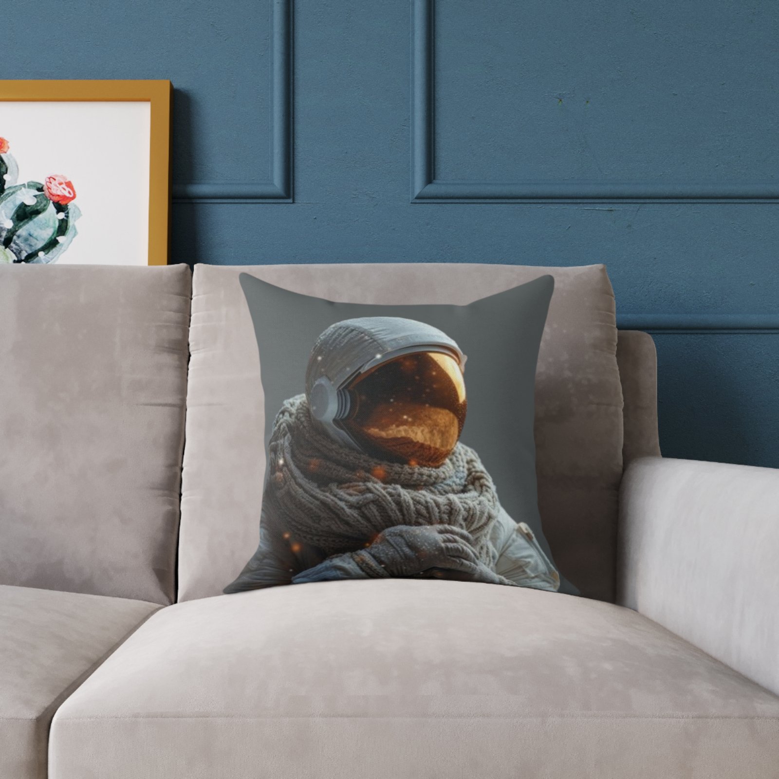 Astronaut Square Poly Canvas Pillow - Image 3
