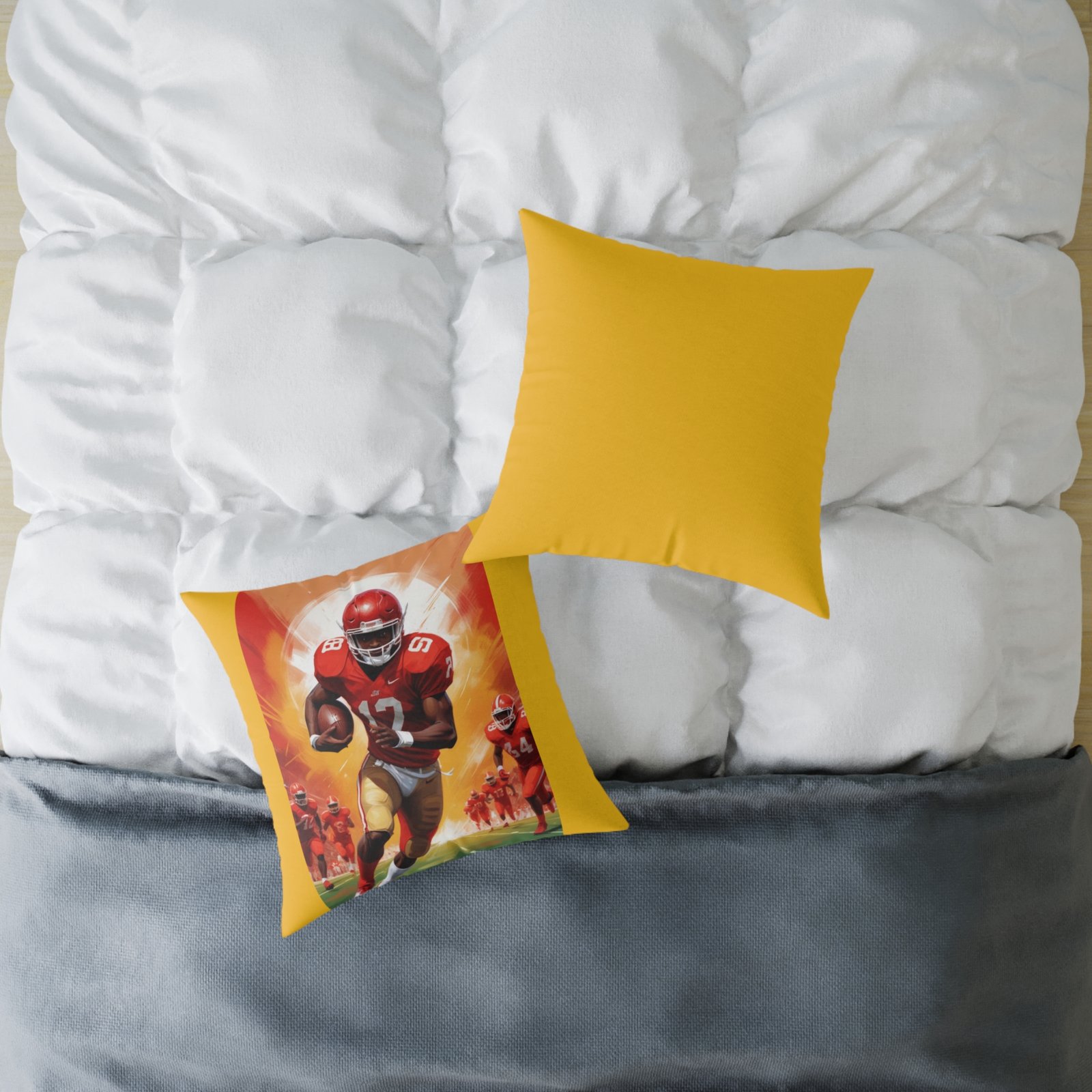 American Football Square Poly Canvas Pillow - Image 12
