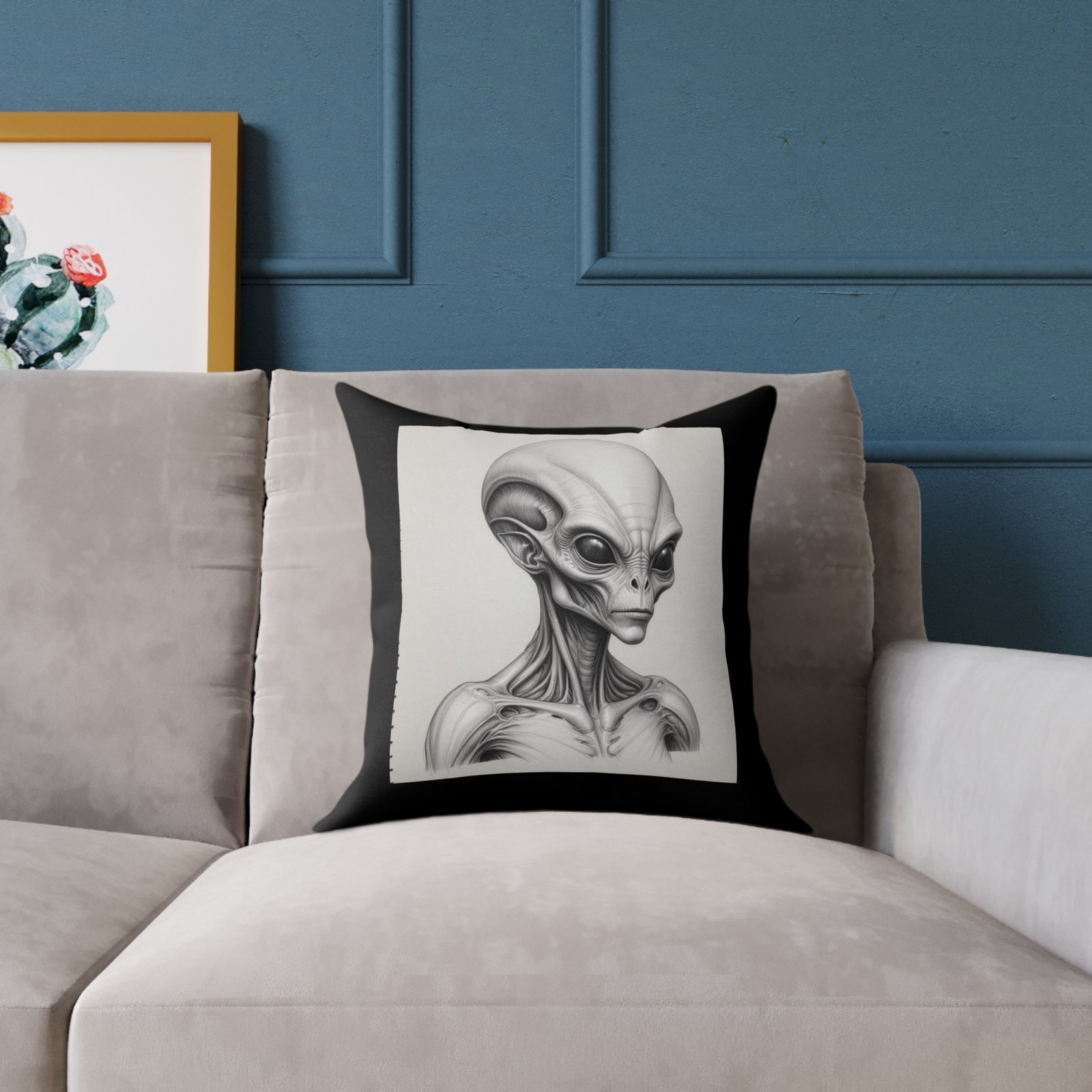 Alien Square Poly Canvas Pillow - Image 3