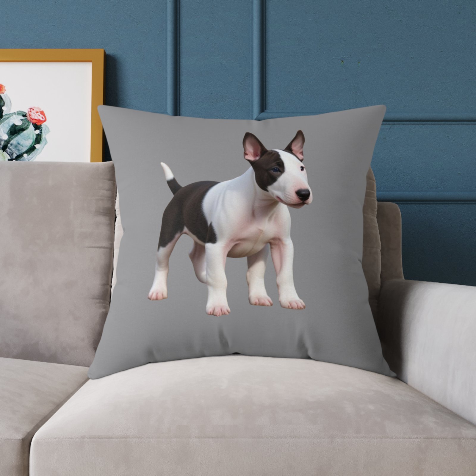 English Bull Terrier Square Poly Canvas Pillow - Image 19