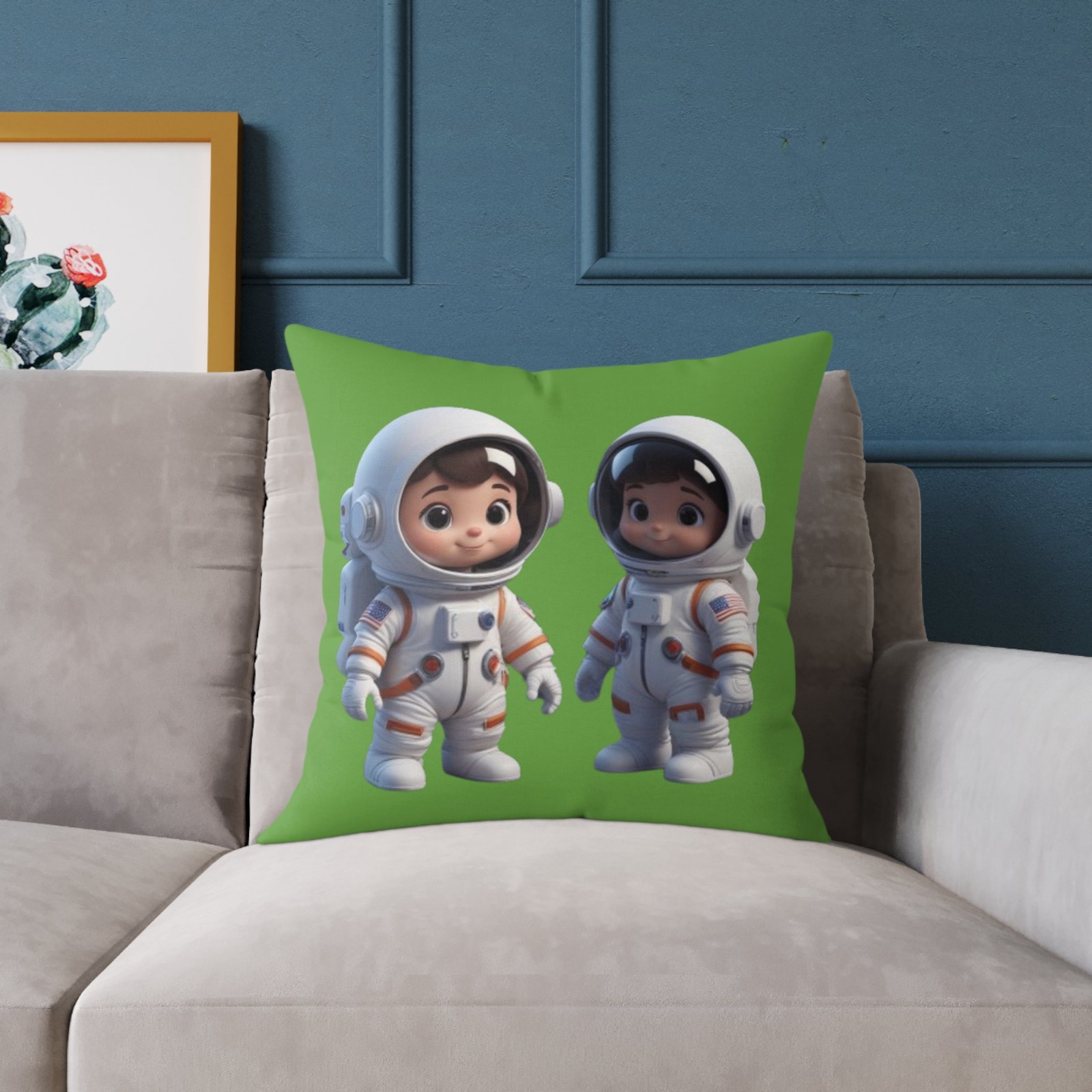 Astronauts Square Poly Canvas Pillow - Image 11