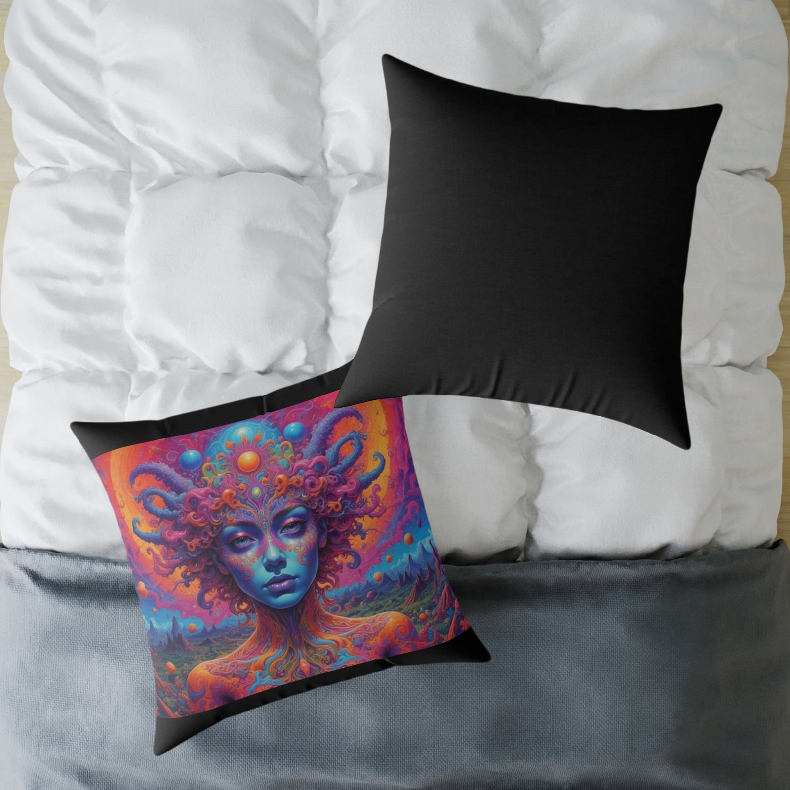 Psychadelic Square Poly Canvas Pillow - Image 20
