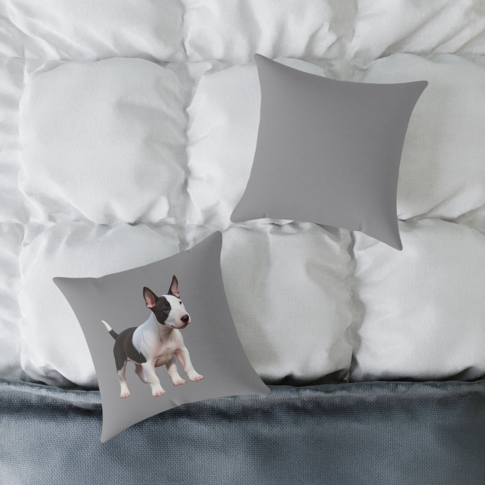 English Bull Terrier Square Poly Canvas Pillow - Image 4