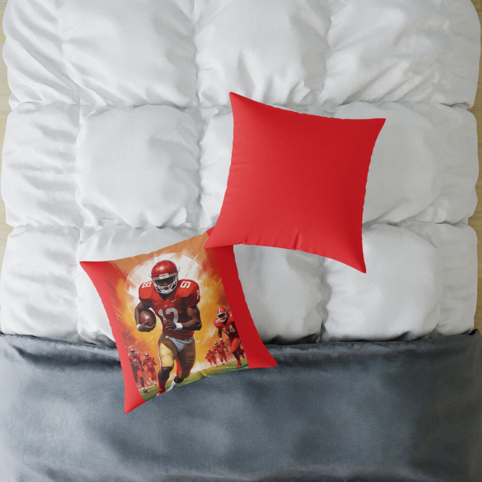 American Football Square Poly Canvas Pillow - Image 12
