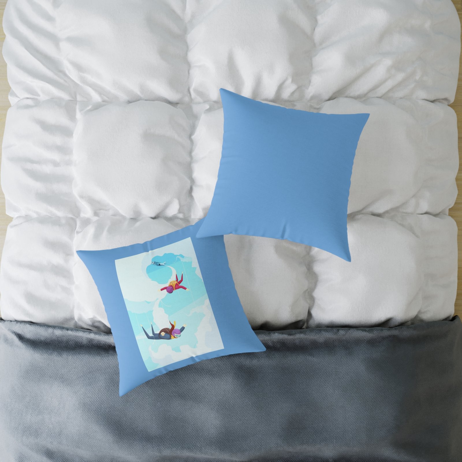 Parachuters Square Poly Canvas Pillow - Image 12