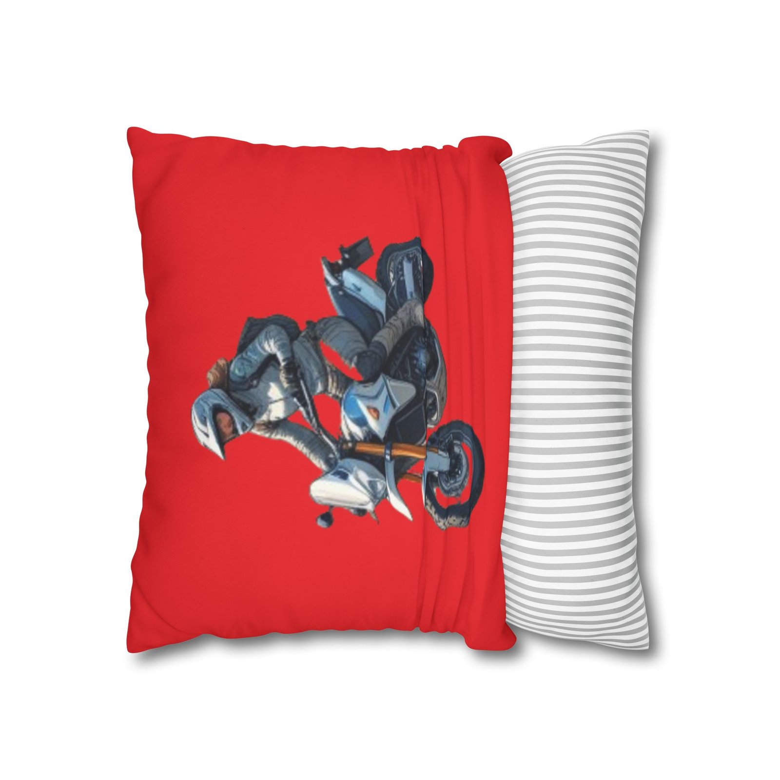 Scrambling Bikes Square Poly Canvas Pillowcase - Image 6