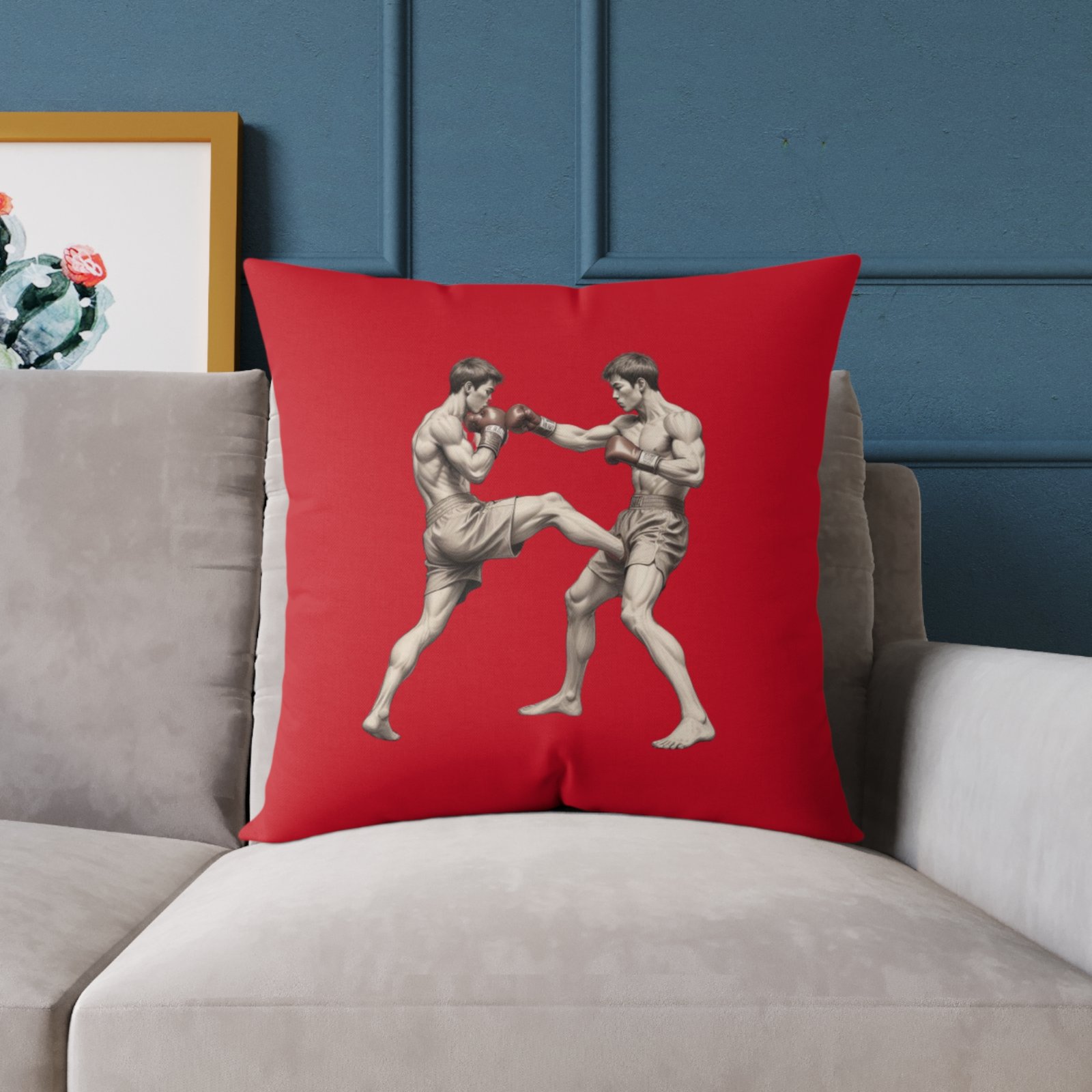Kickboxing Square Poly Canvas Pillow - Image 15