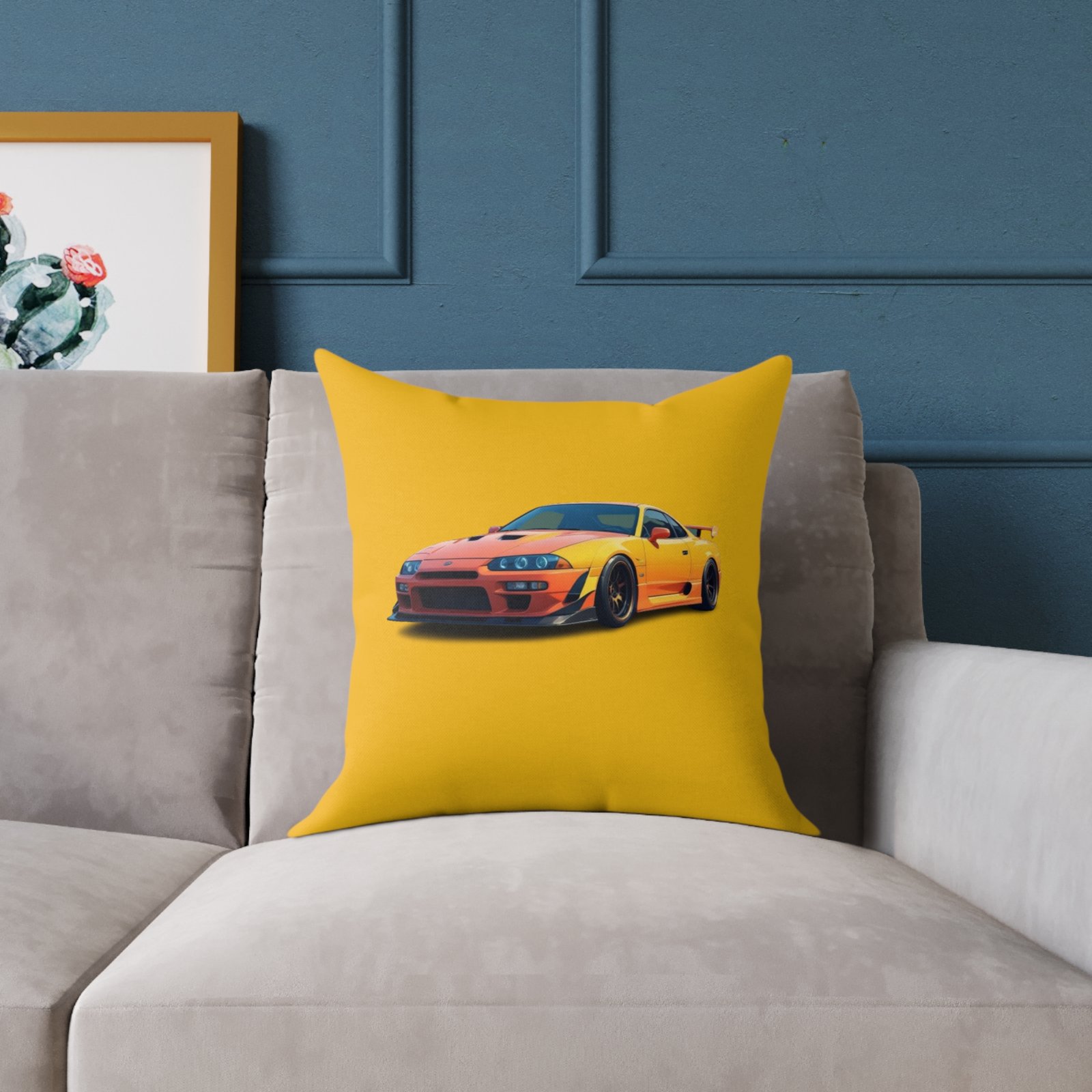Fast Car Design Square Poly Canvas Pillow - Image 7