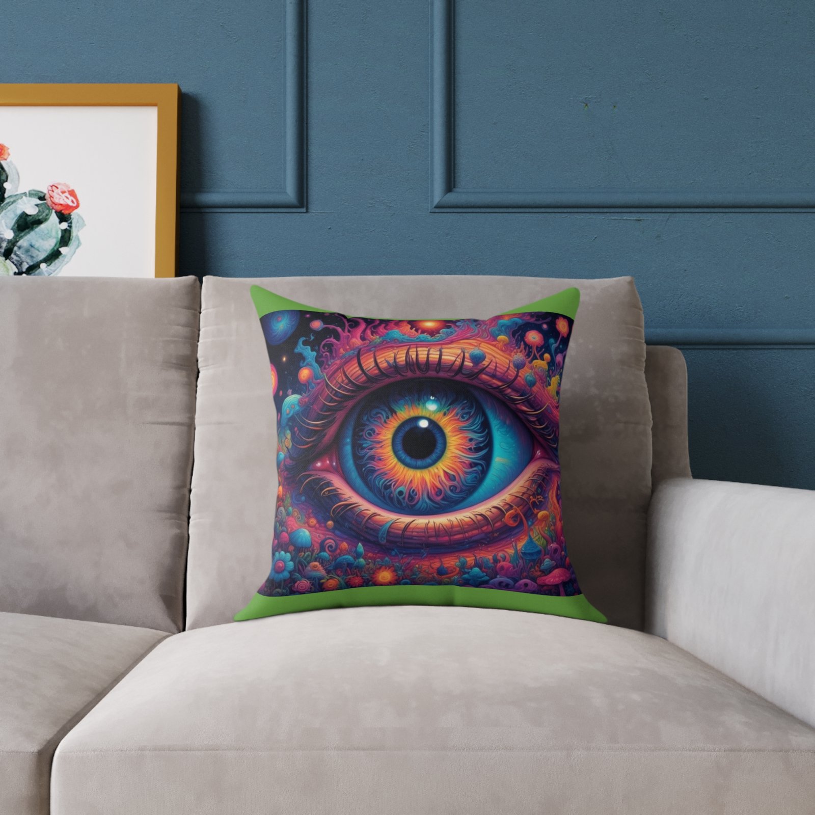 Psychadelic Square Poly Canvas Pillow - Image 3
